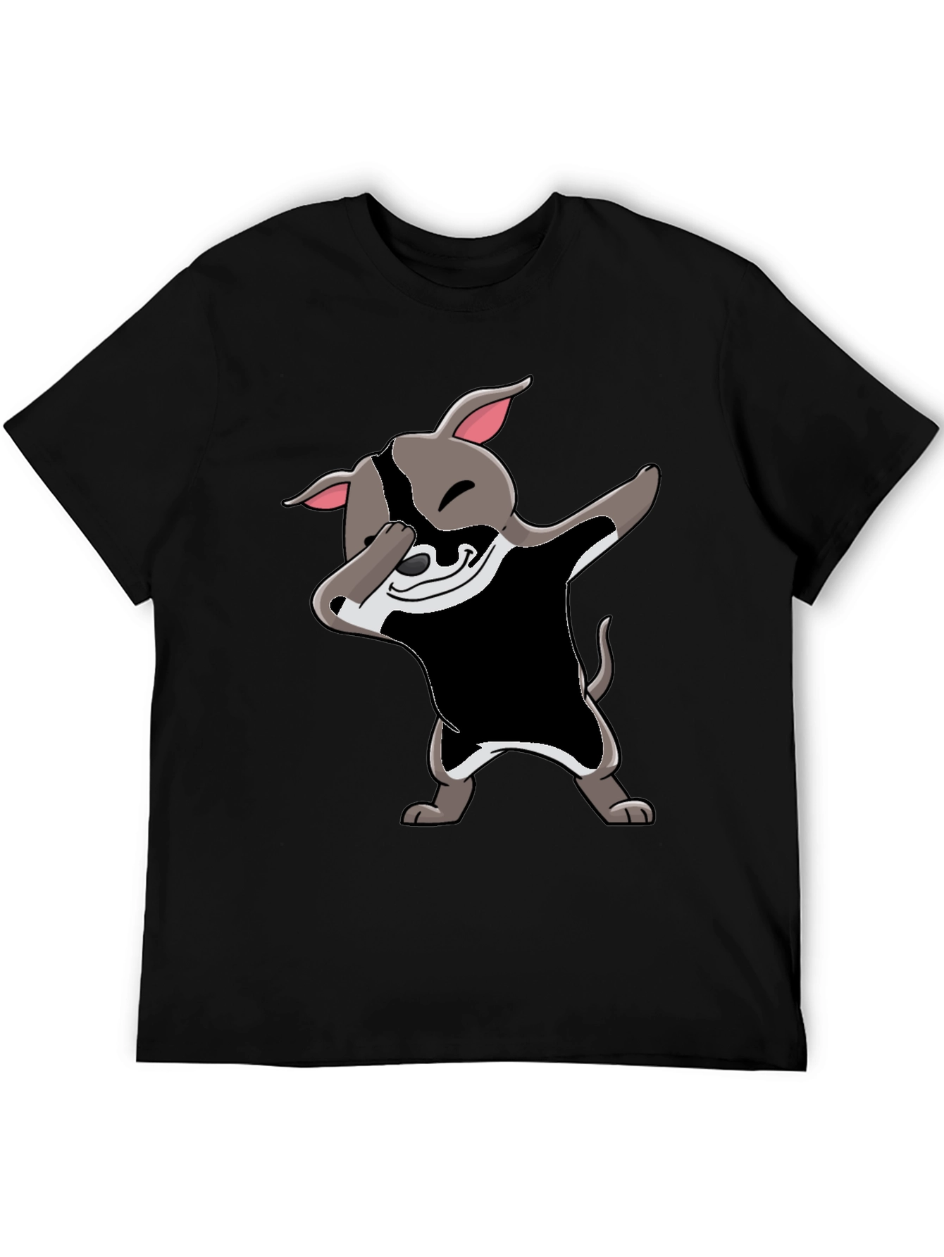 Dabbing Dog Graphic Tee - Black Cotton Blend