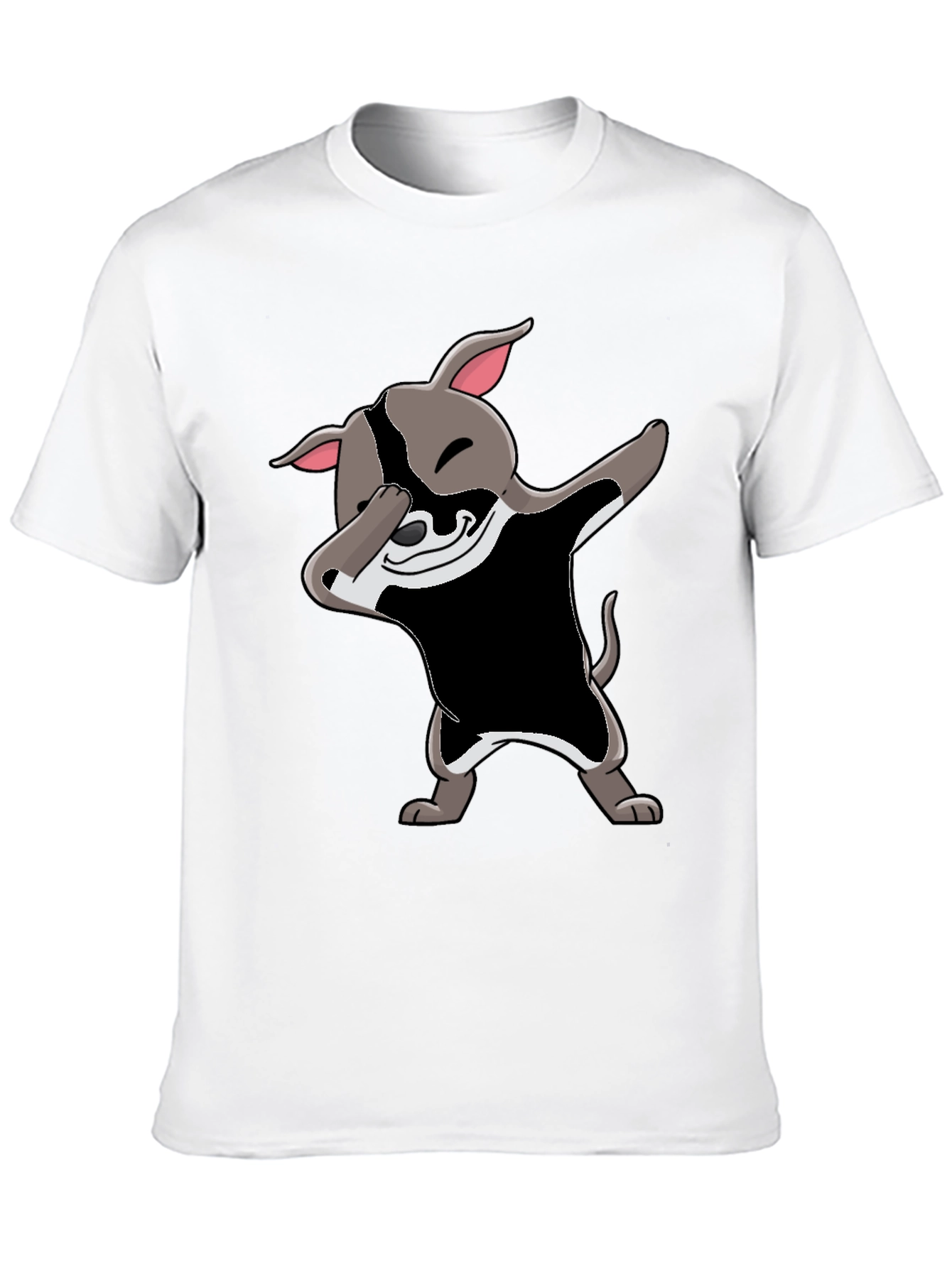 Dabbing Dog Graphic Tee - Black Cotton Blend