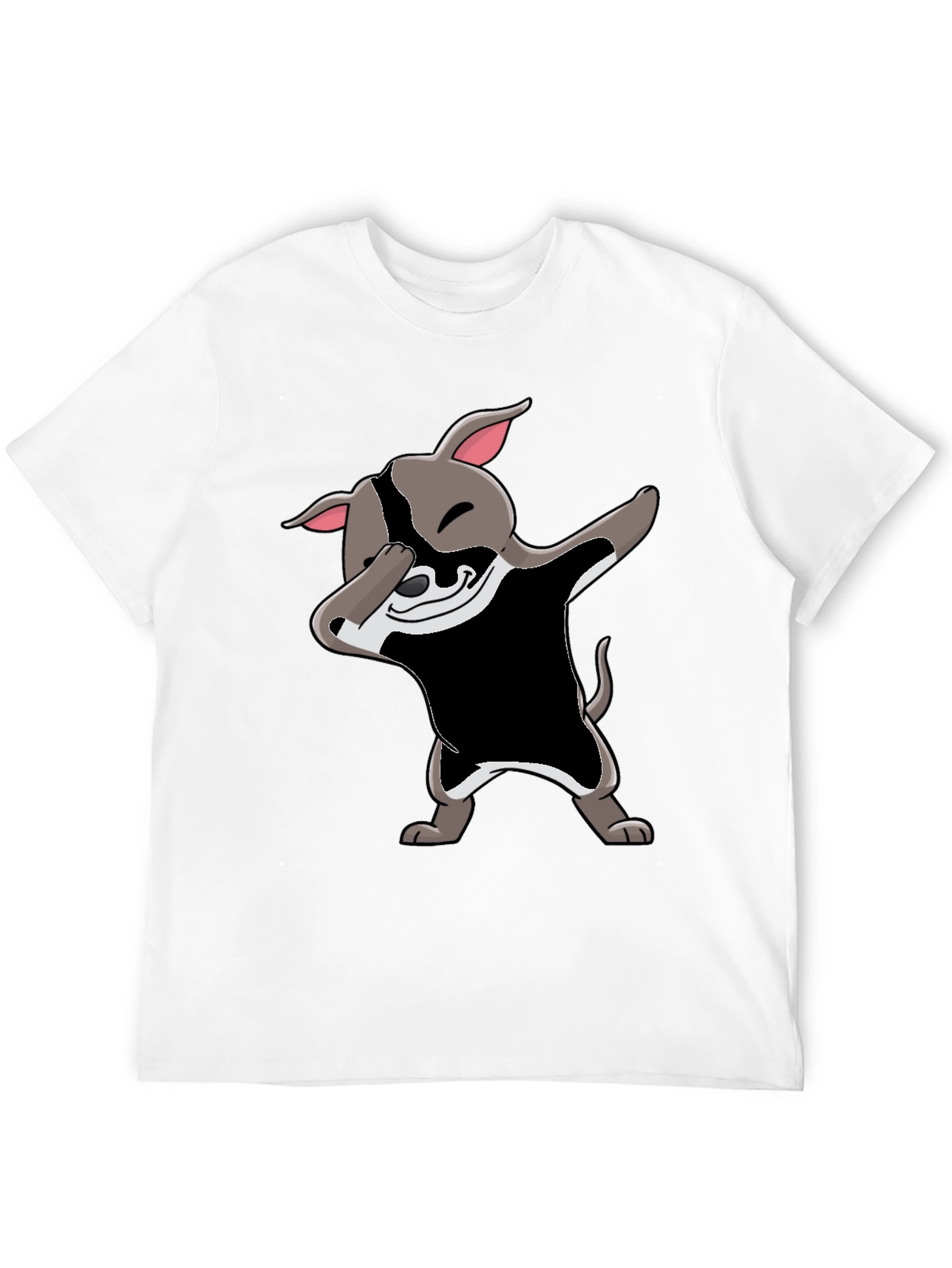 Dabbing Dog Graphic Tee - Black Cotton Blend