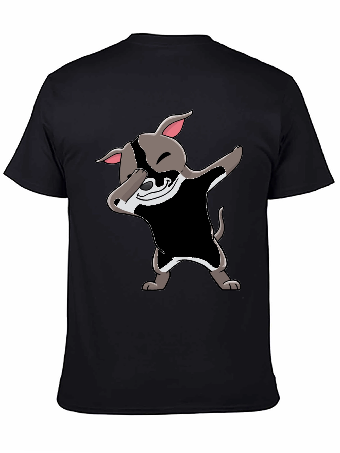 Dabbing Dog Graphic Tee - Black Cotton Blend