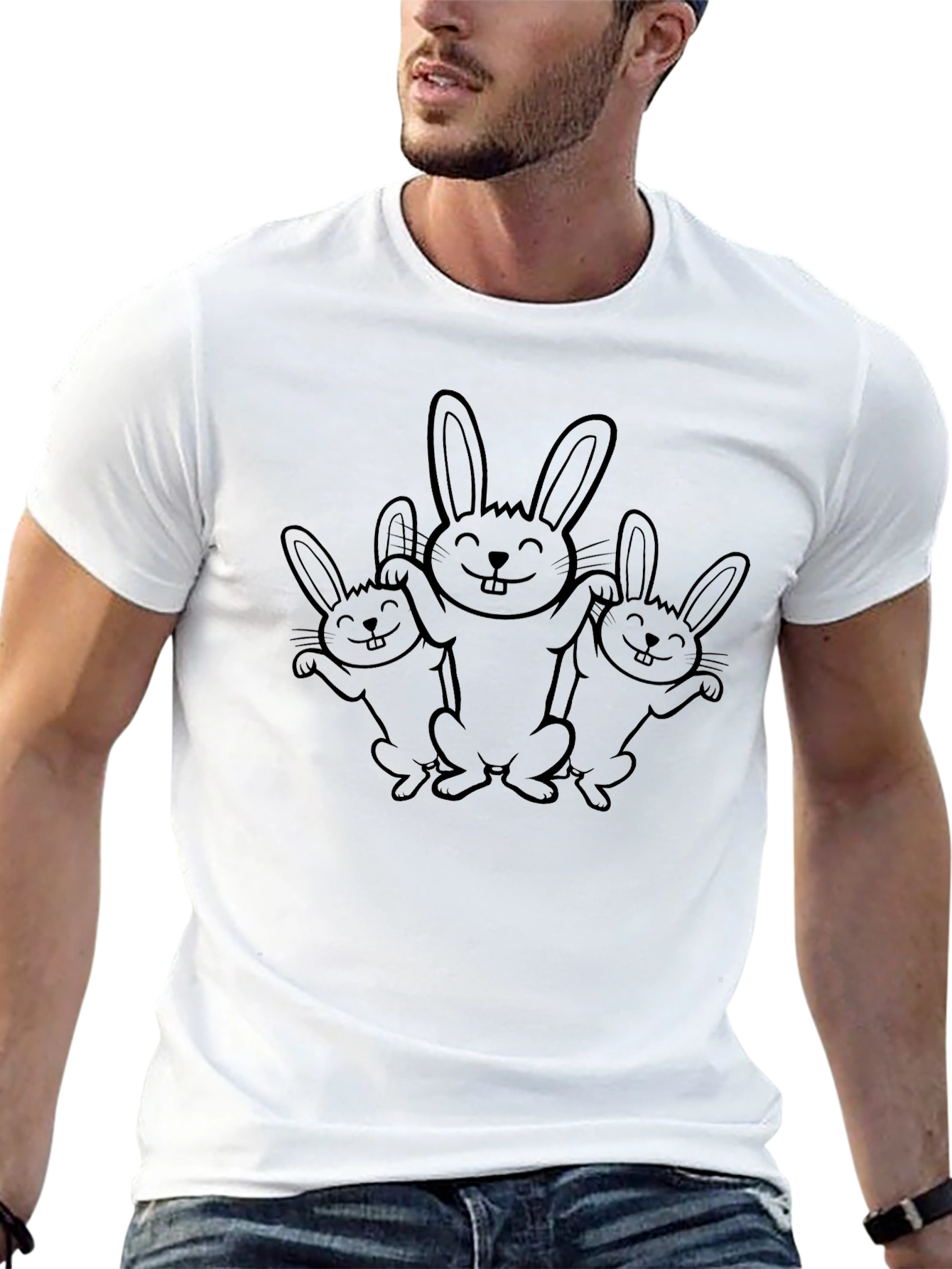 Black Bunny Crew Neck T-Shirt