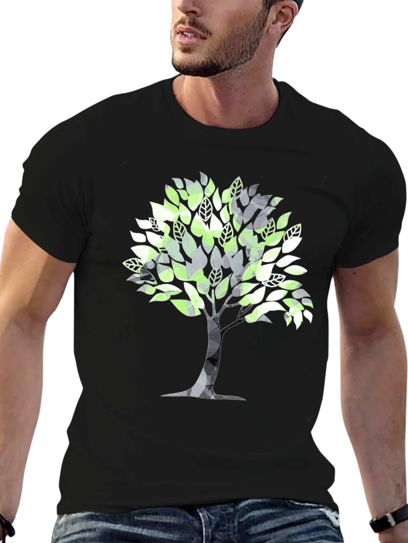 Geometric Tree Graphic Tee - Stylish & Modern