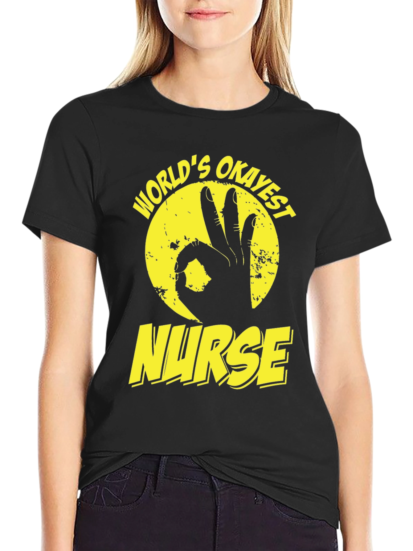Worlds Okayest Nurse T-Shirt - Funny Graphic Tee