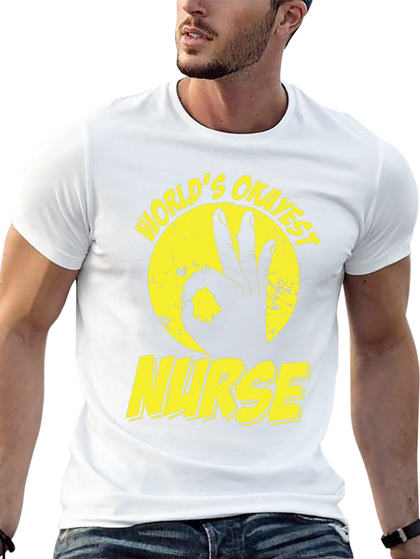 Worlds Okayest Nurse T-Shirt - Funny Graphic Tee