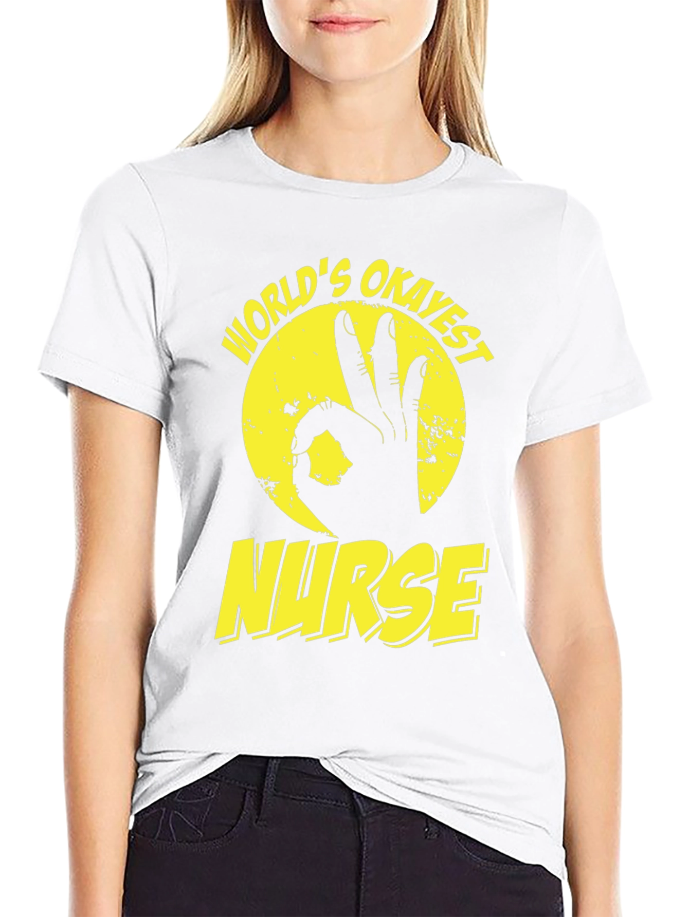Worlds Okayest Nurse T-Shirt - Funny Graphic Tee