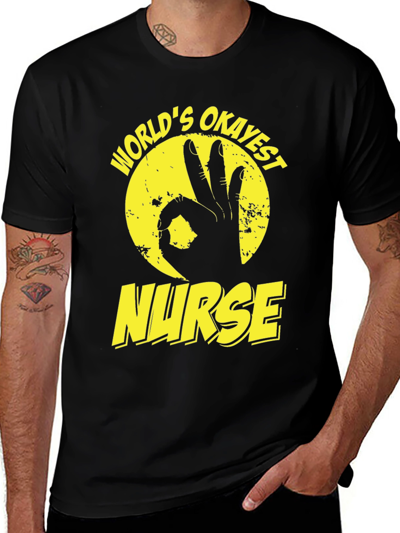 Worlds Okayest Nurse T-Shirt - Funny Graphic Tee