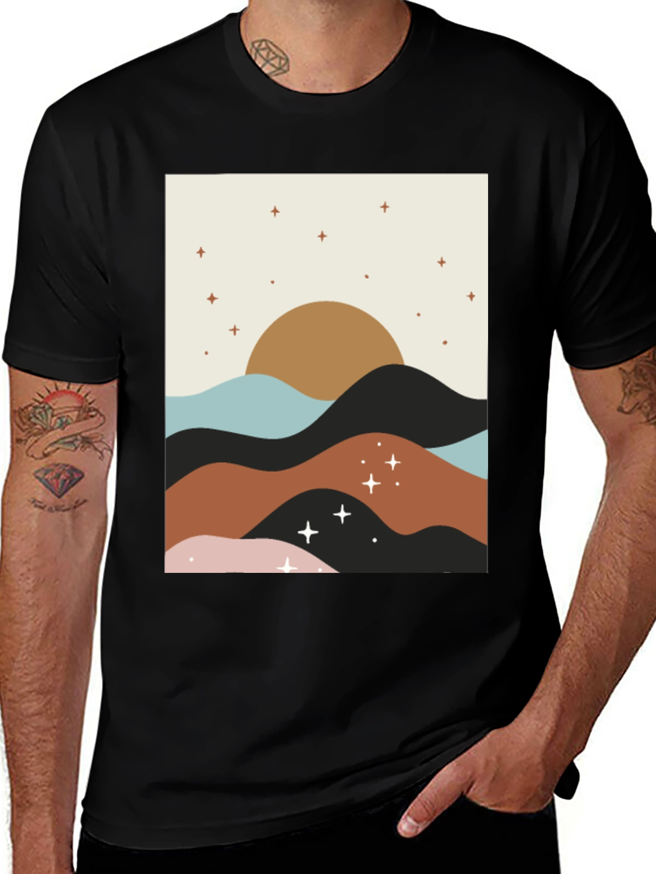 Boho Sunset Graphic Tee - Stylish Comfort