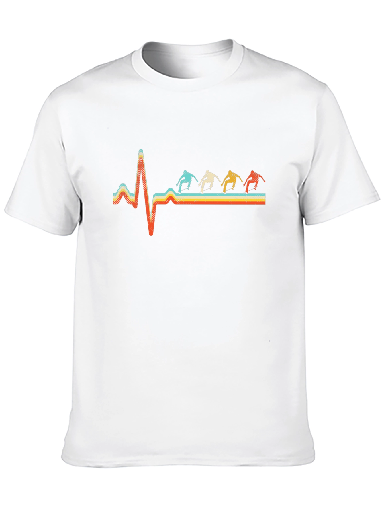Retro Skateboard Heartbeat Graphic Tee