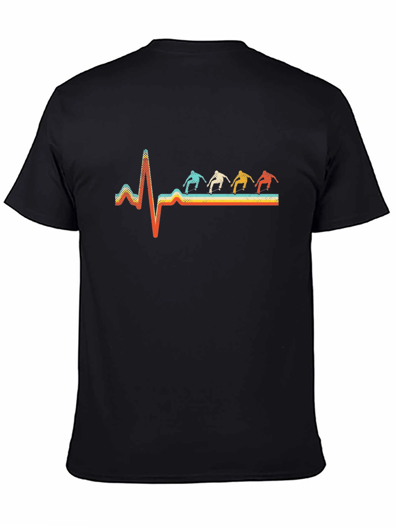 Retro Skateboard Heartbeat Graphic Tee