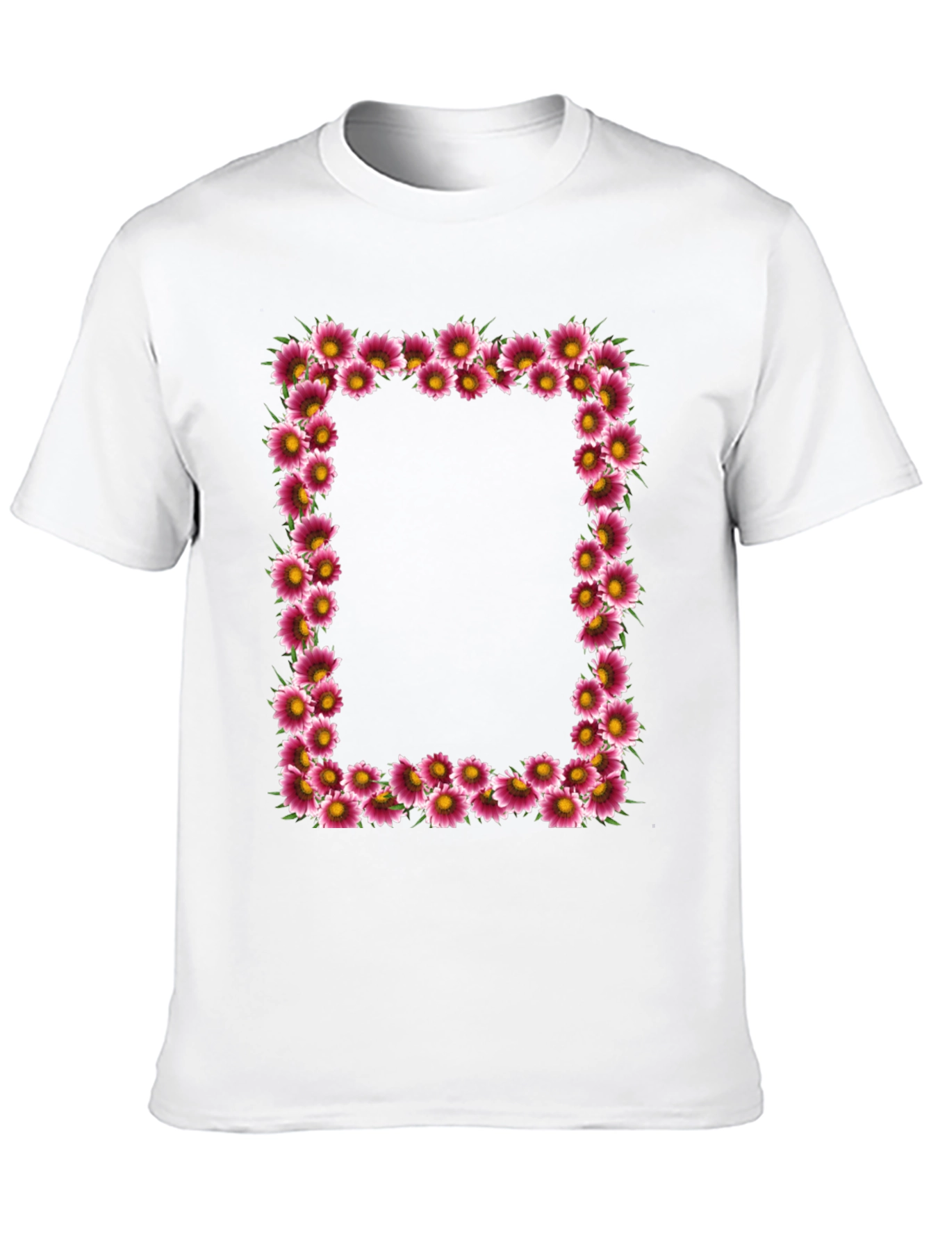 Floral Frame Black T-Shirt