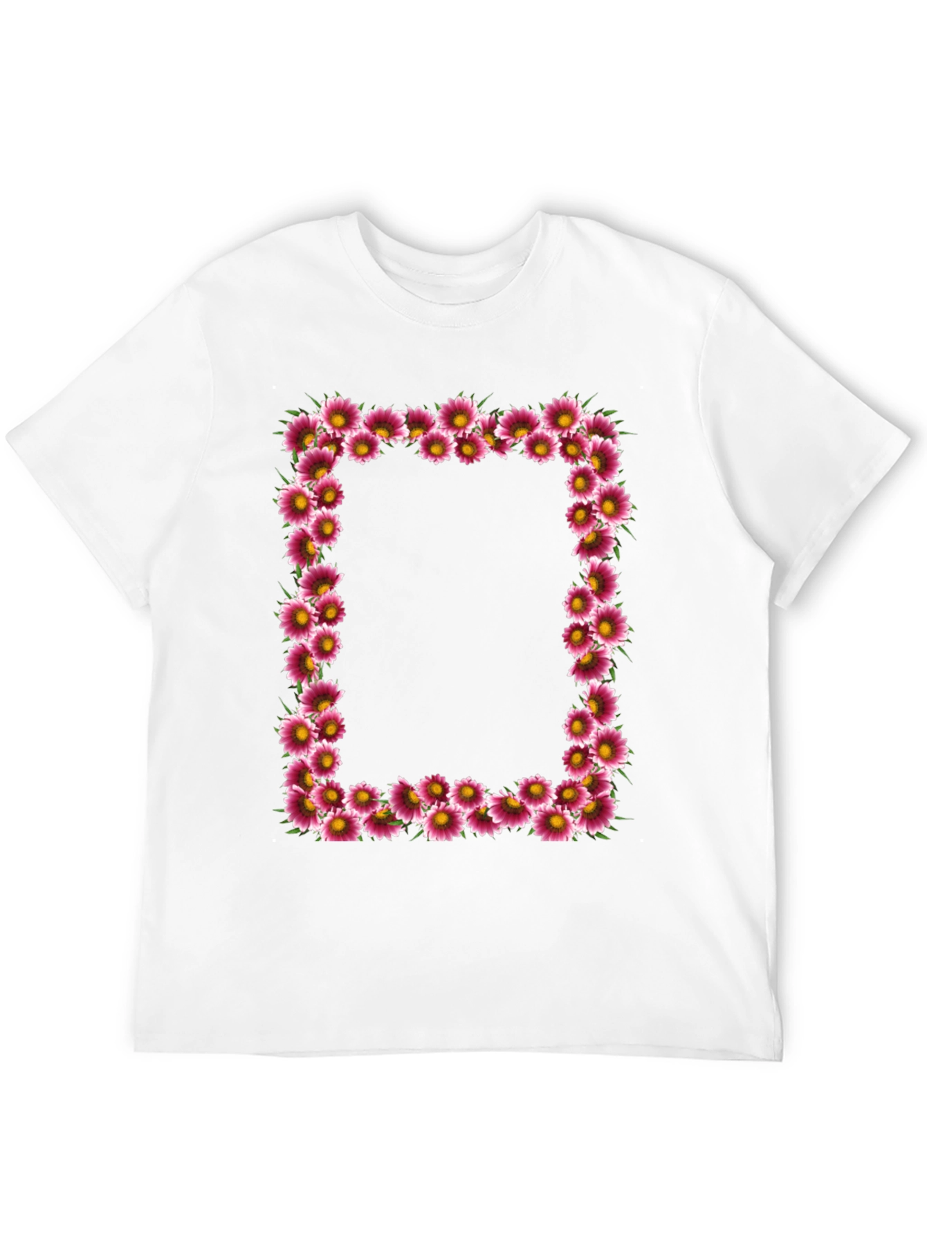 Floral Frame Black T-Shirt