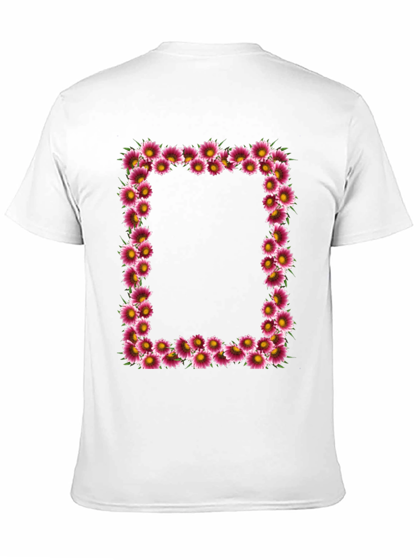 Floral Frame Black T-Shirt