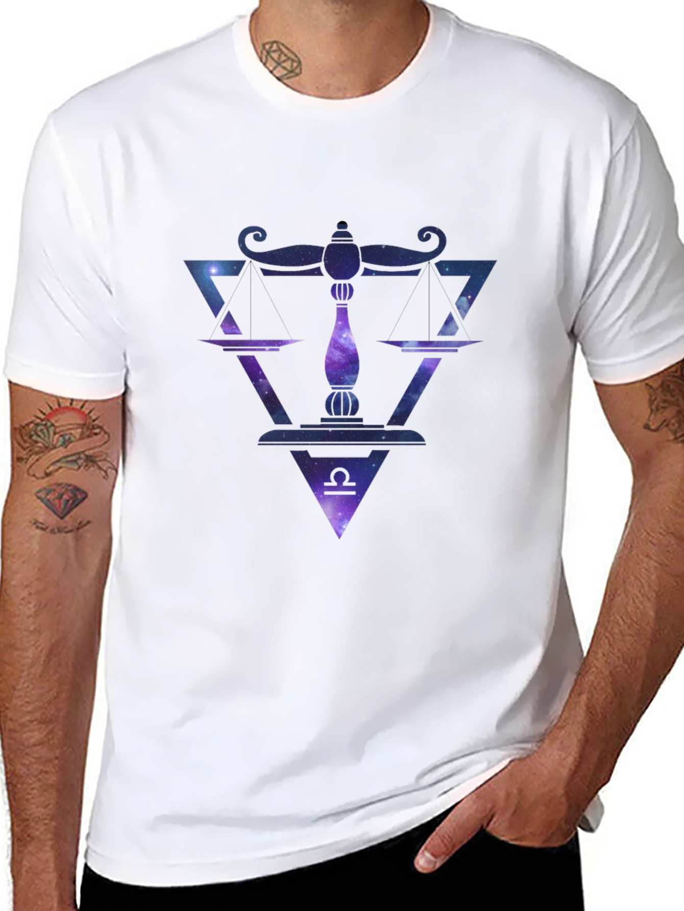 Libra Zodiac Galaxy Graphic Tee