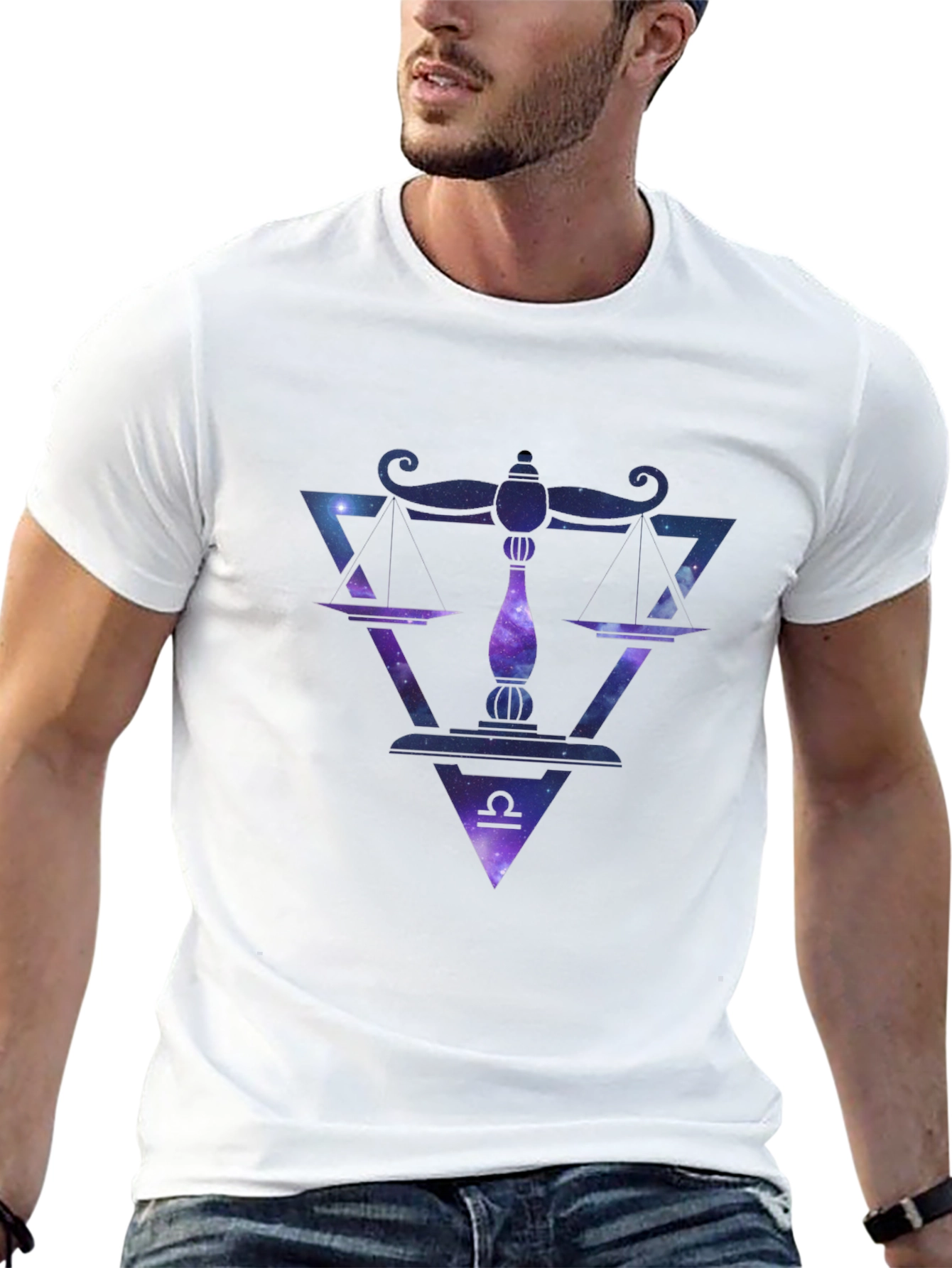 Libra Zodiac Galaxy Graphic Tee