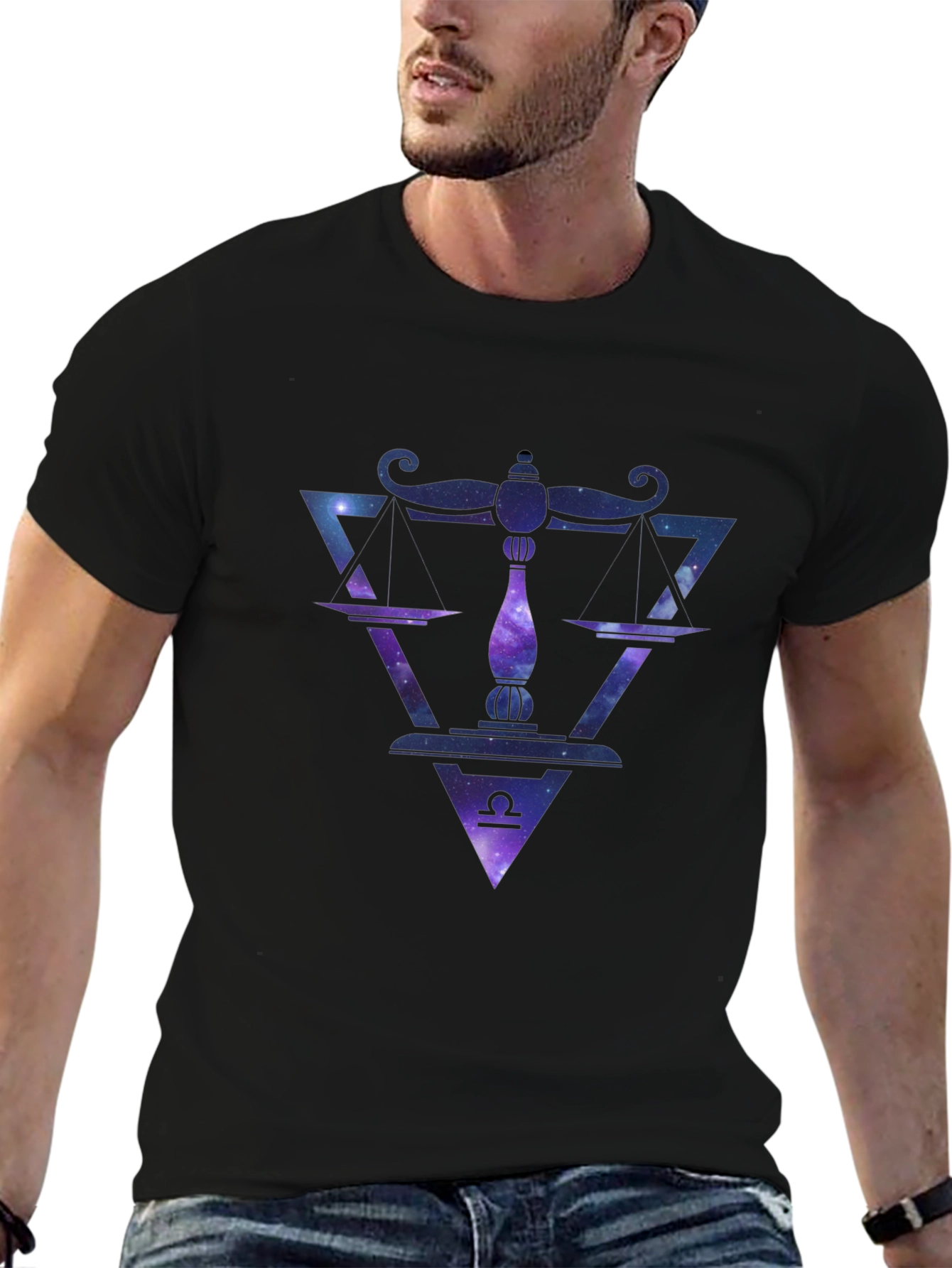 Libra Zodiac Galaxy Graphic Tee
