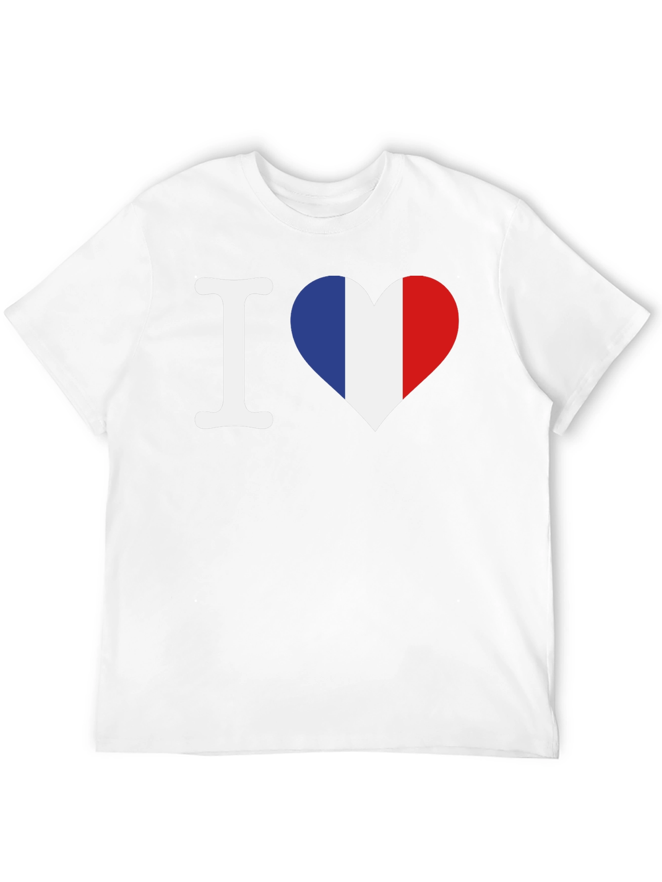 I Love France T-Shirt - French Flag Heart Graphic