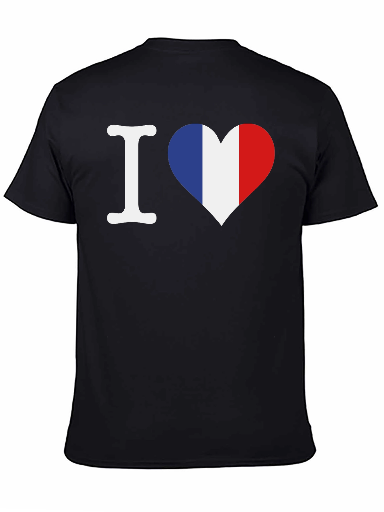 I Love France T-Shirt - French Flag Heart Graphic