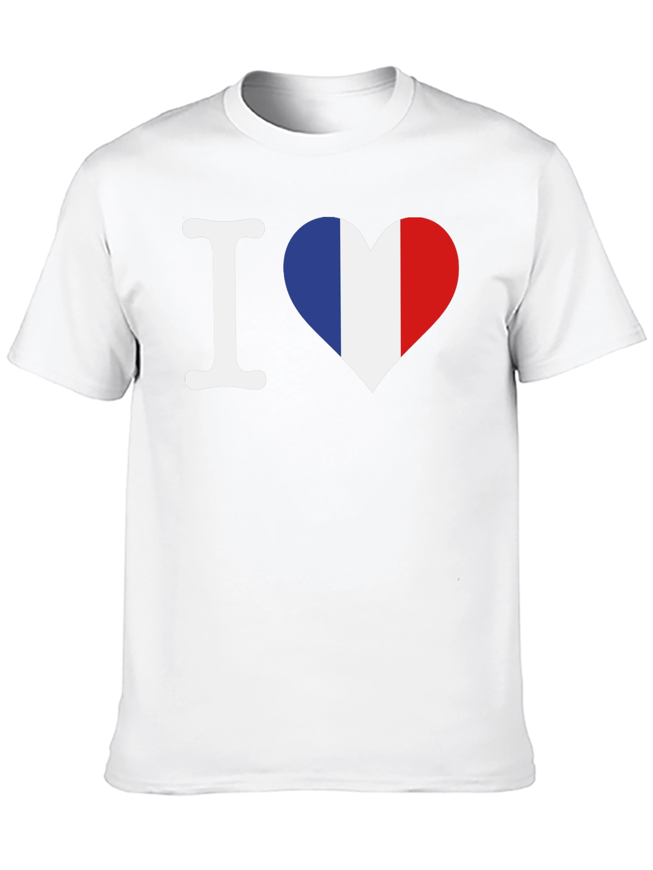 I Love France T-Shirt - French Flag Heart Graphic