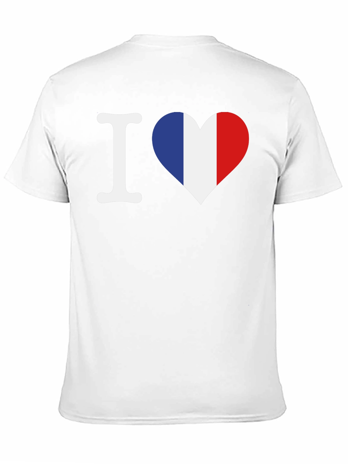 I Love France T-Shirt - French Flag Heart Graphic