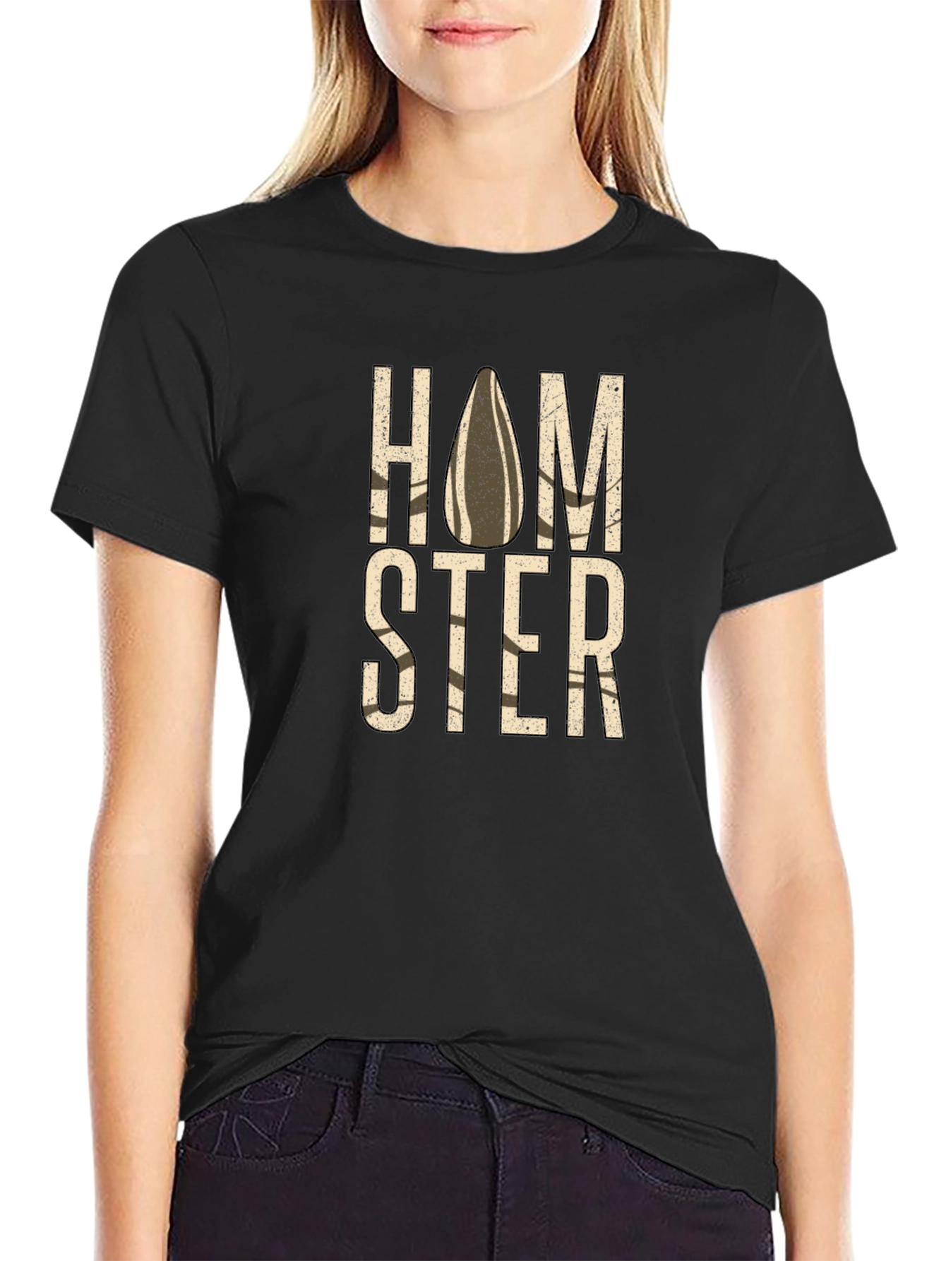 Homster Funny Graphic Tee - Black Cotton T-Shirt