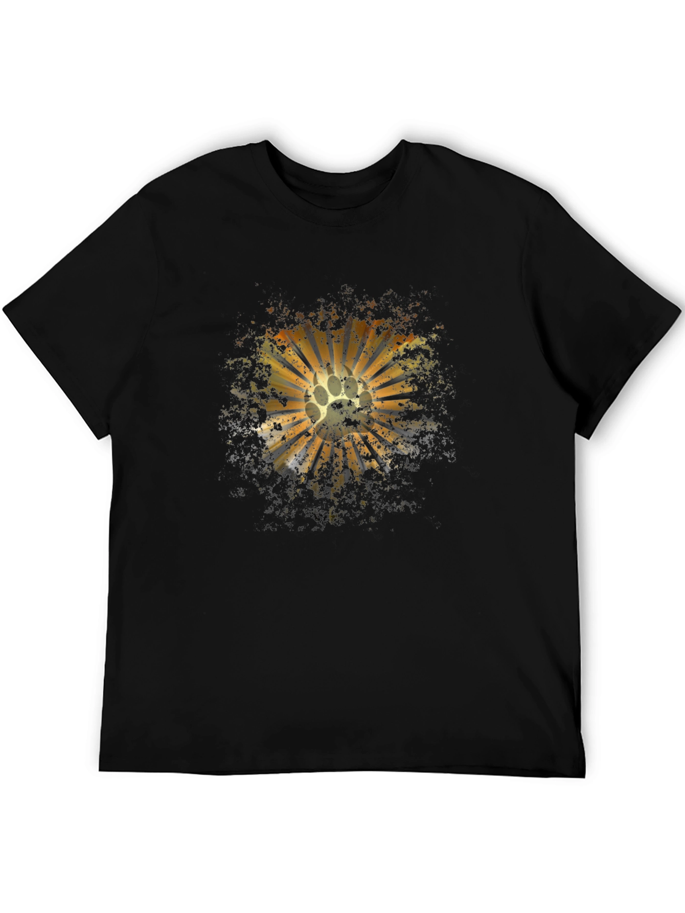 Paw Print Sunburst Graphic Tee - Mens Black T-Shirt