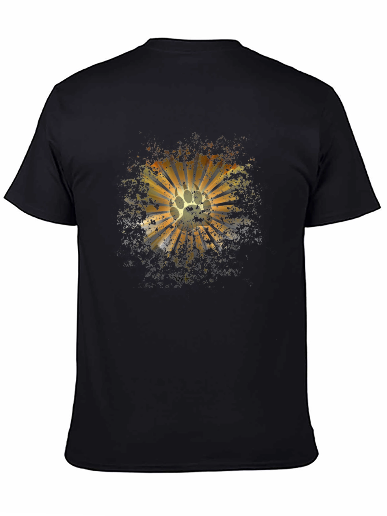 Paw Print Sunburst Graphic Tee - Mens Black T-Shirt