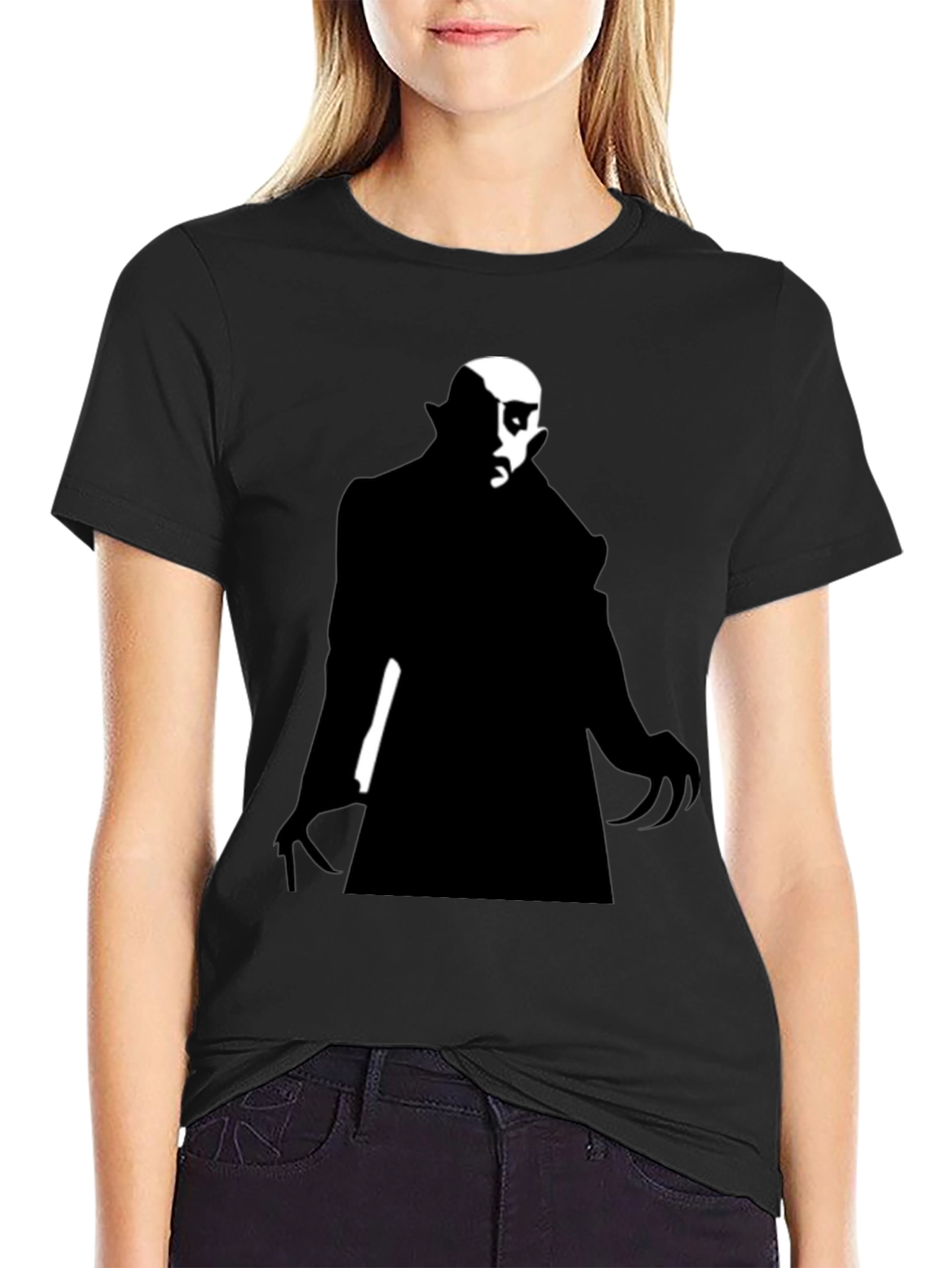 Vampire Silhouette Graphic Tee - Mens Black T-Shirt