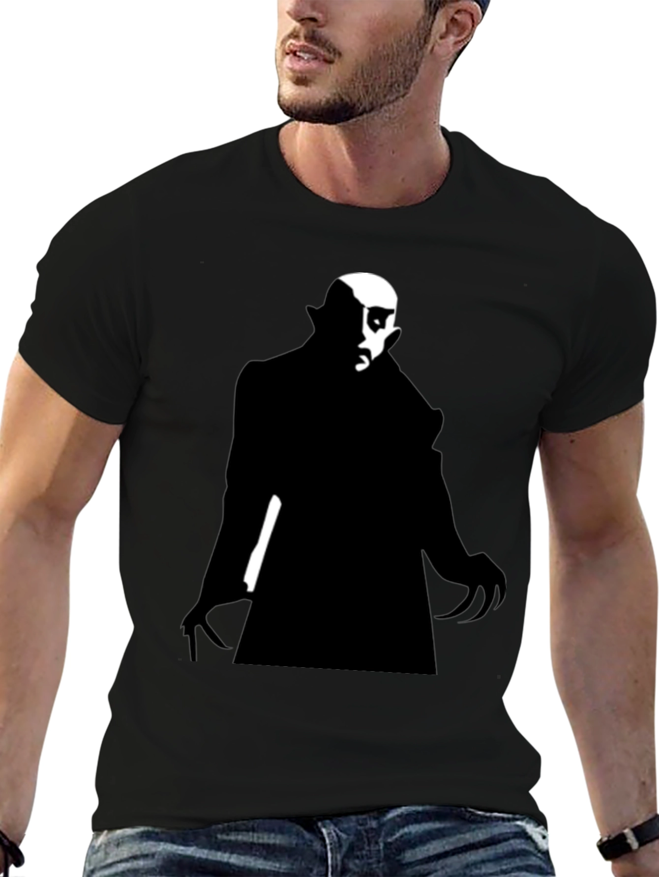 Vampire Silhouette Graphic Tee - Mens Black T-Shirt