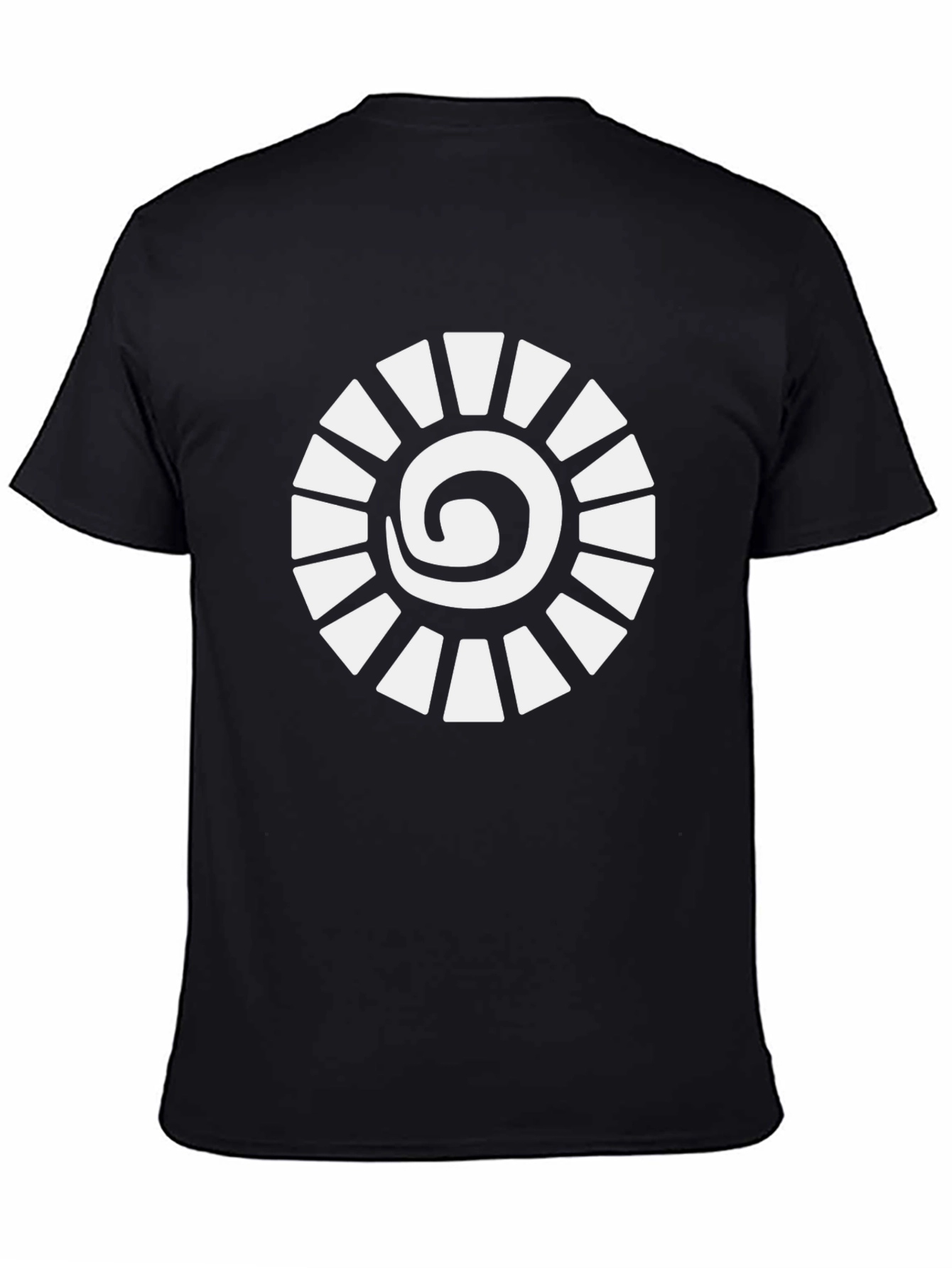 Unique Spiral Sun Graphic Black T-Shirt