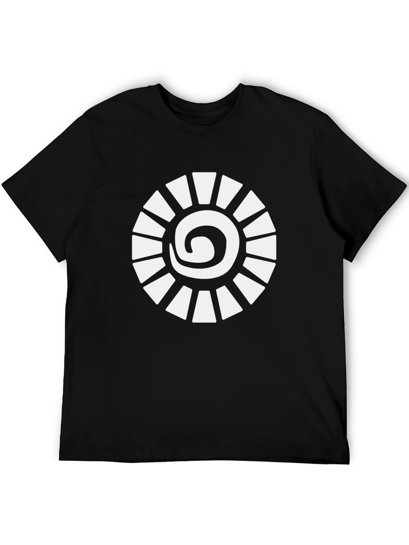 Unique Spiral Sun Graphic Black T-Shirt