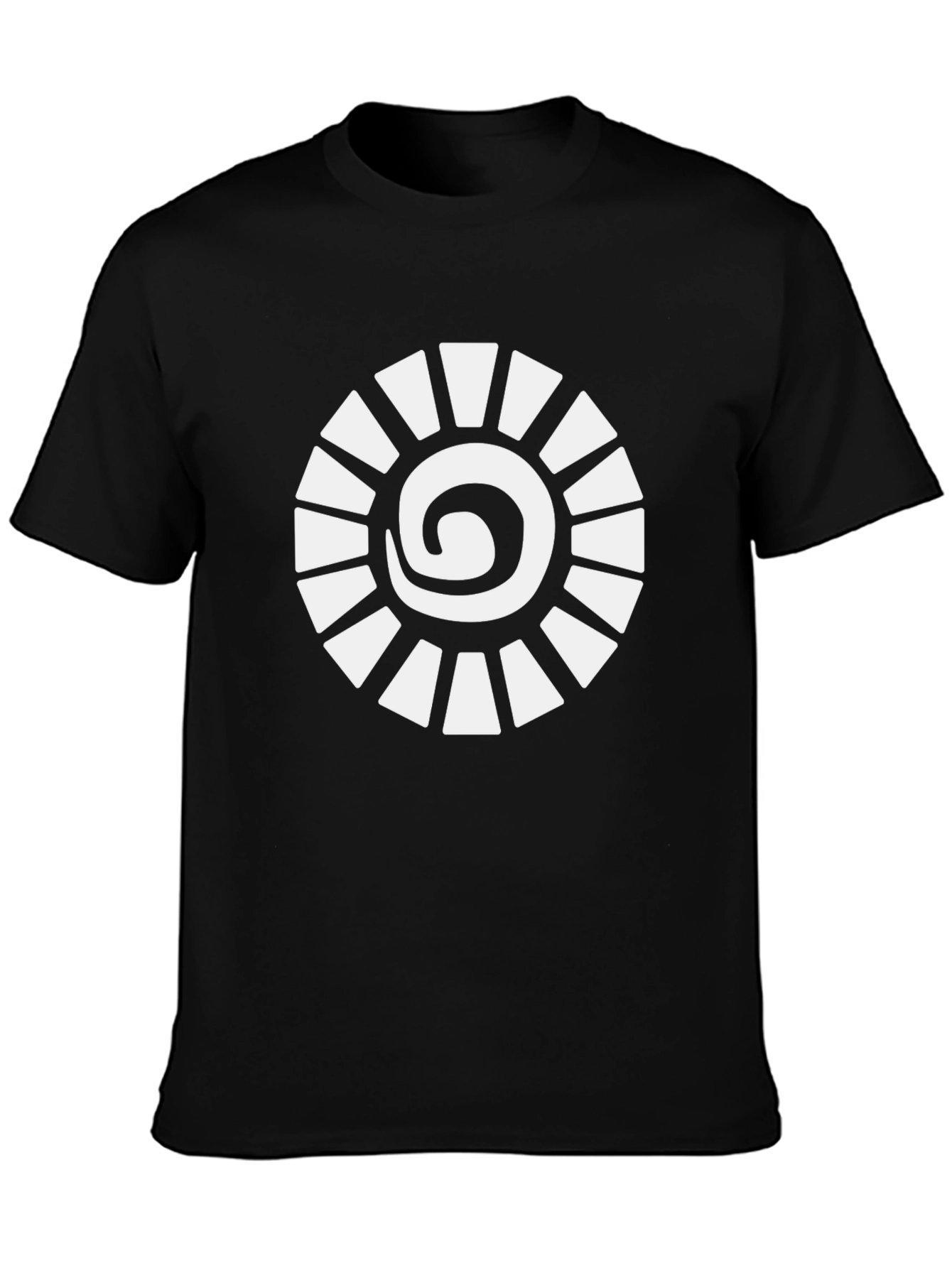 Unique Spiral Sun Graphic Black T-Shirt