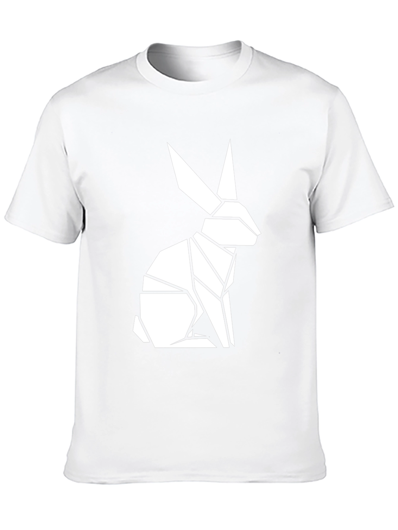 Geometric Rabbit Graphic Tee - Modern Black T-Shirt