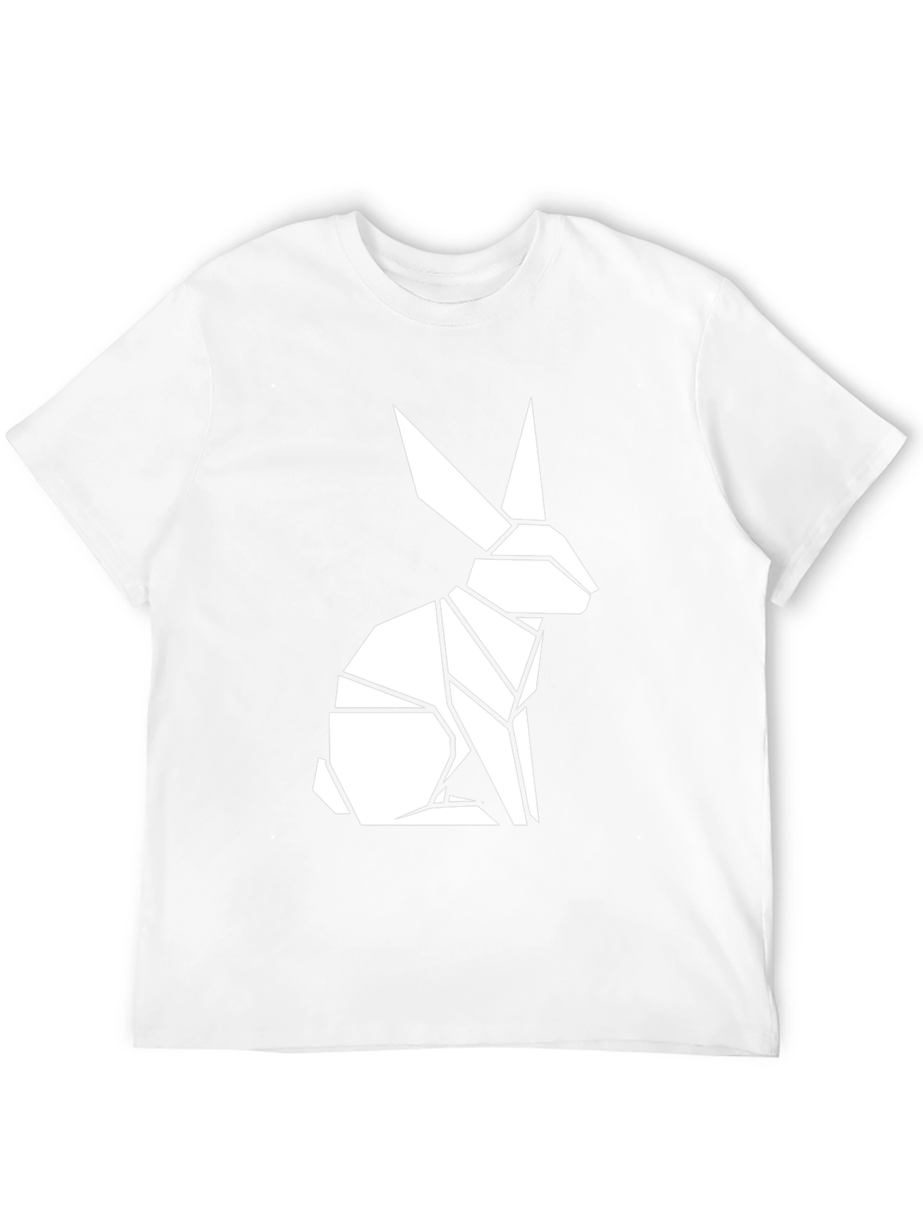 Geometric Rabbit Graphic Tee - Modern Black T-Shirt