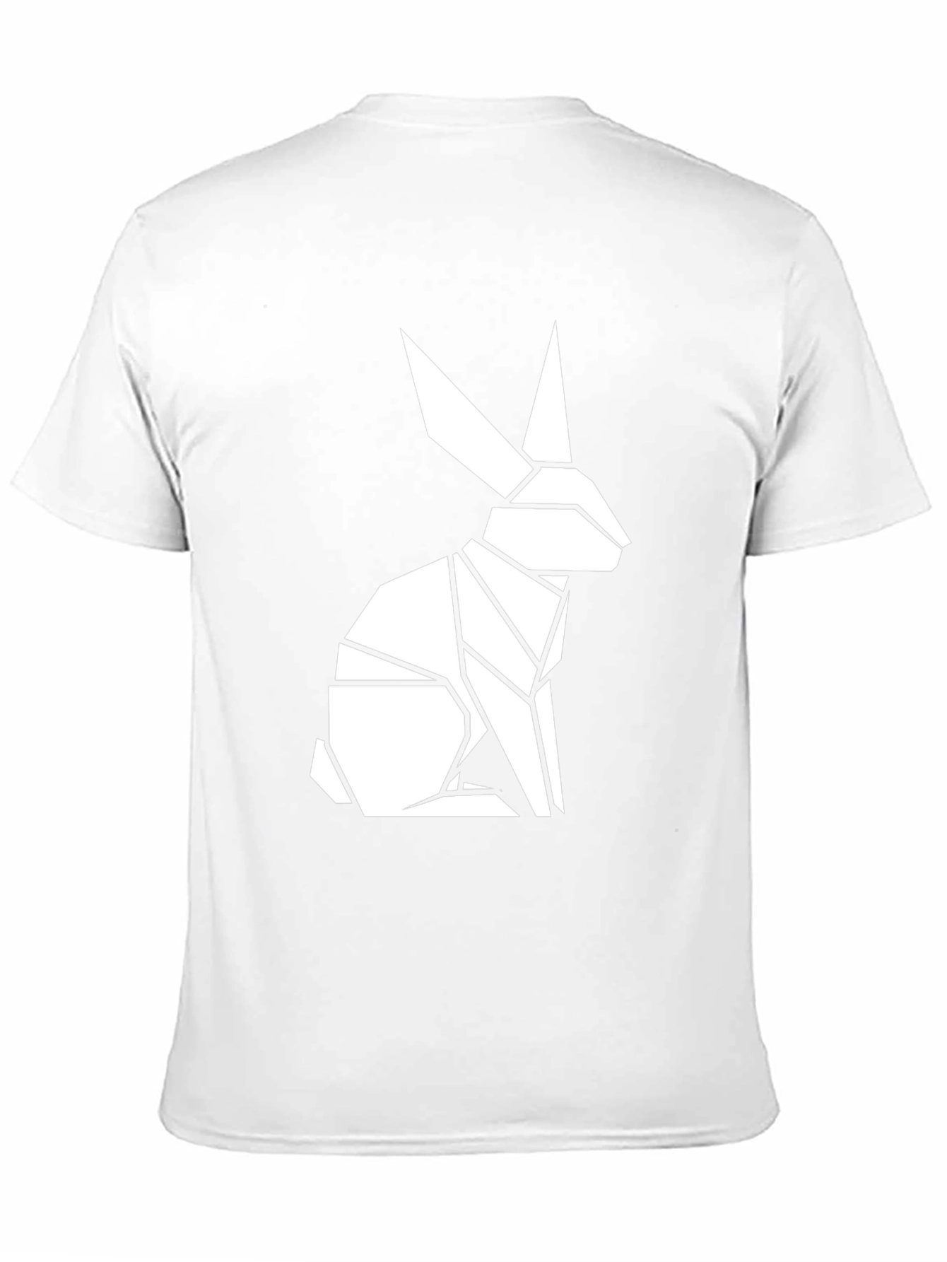 Geometric Rabbit Graphic Tee - Modern Black T-Shirt
