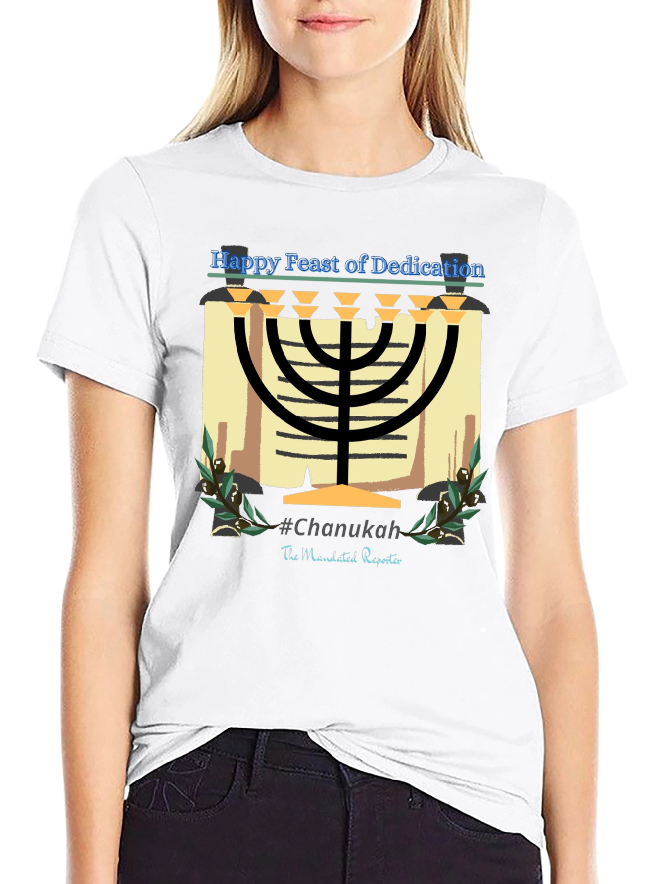 Hanukkah Menorah T-Shirt - Happy Feast of Dedication