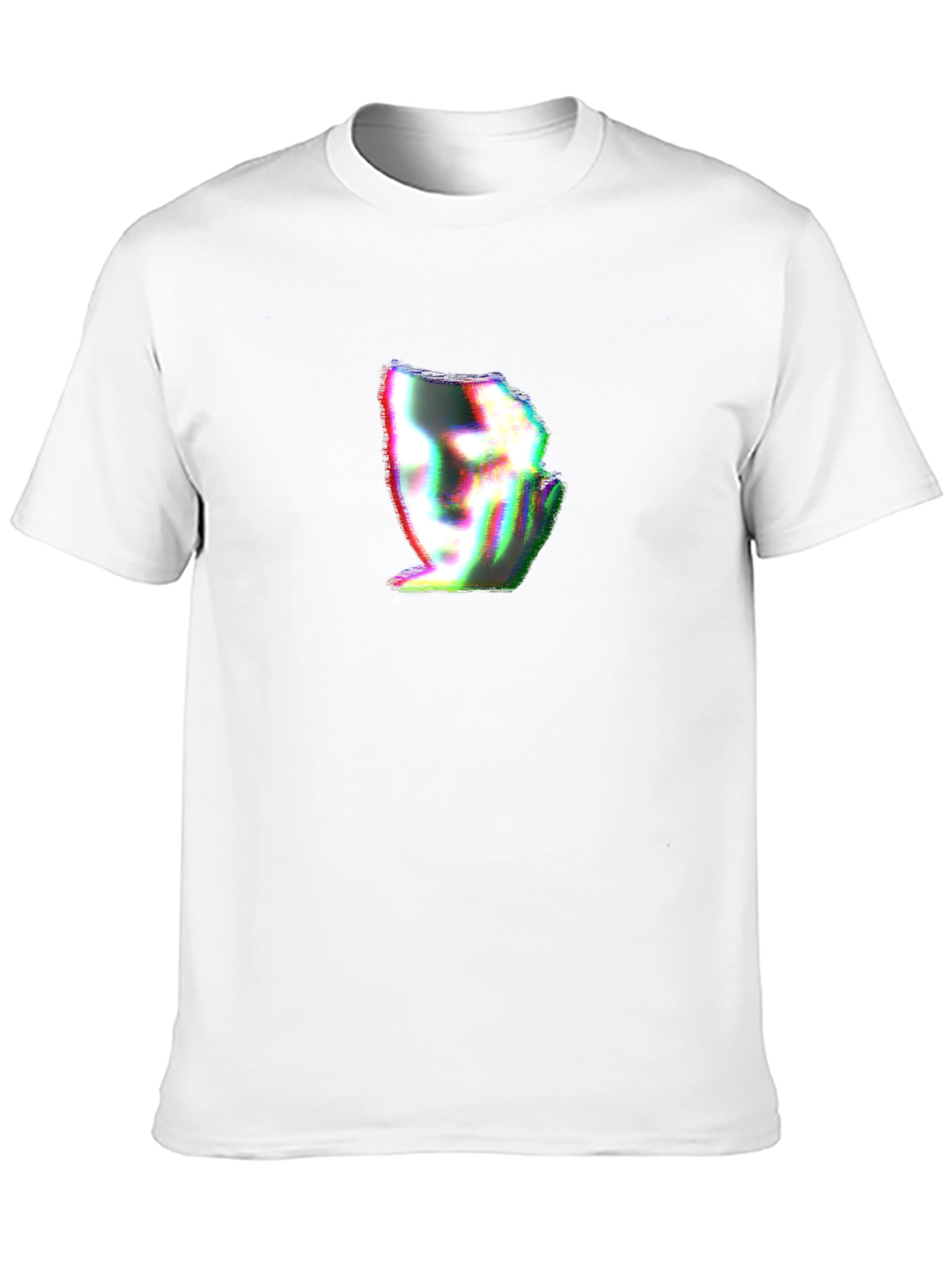 Glitch Face Graphic Black T-Shirt