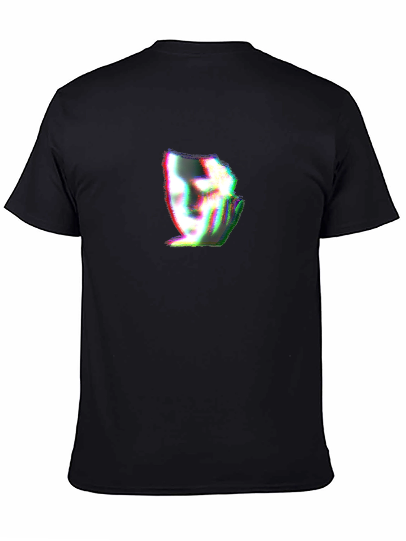 Glitch Face Graphic Black T-Shirt