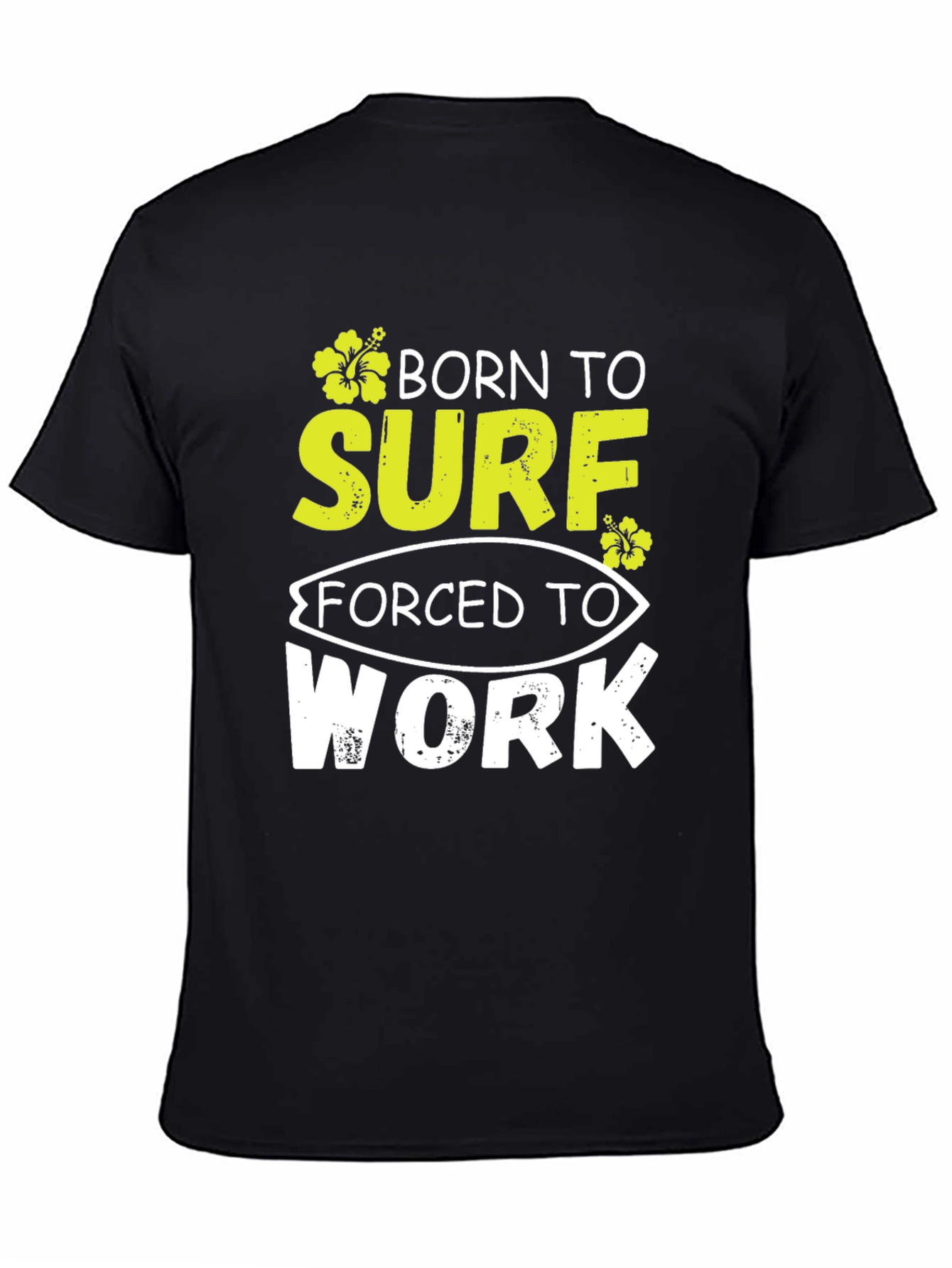 Born to Surf Black Graphic T-Shirt