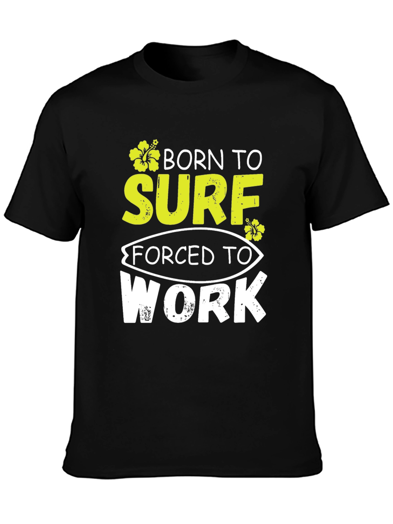 Born to Surf Black Graphic T-Shirt