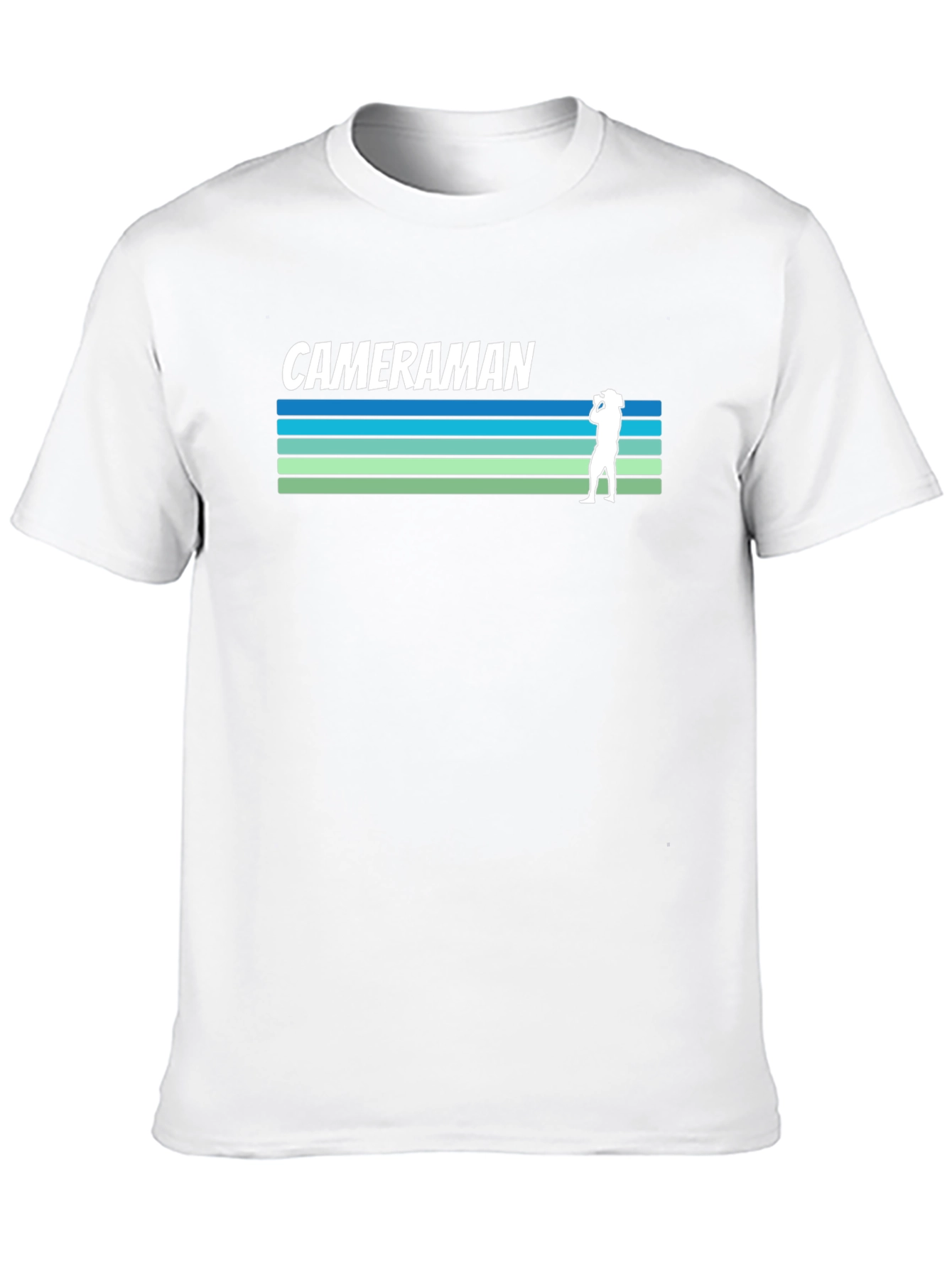 Cameraman Retro Striped T-Shirt