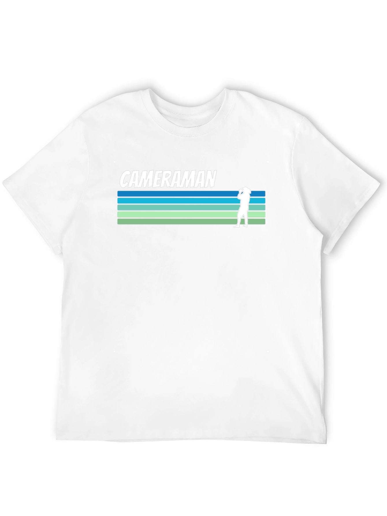 Cameraman Retro Striped T-Shirt