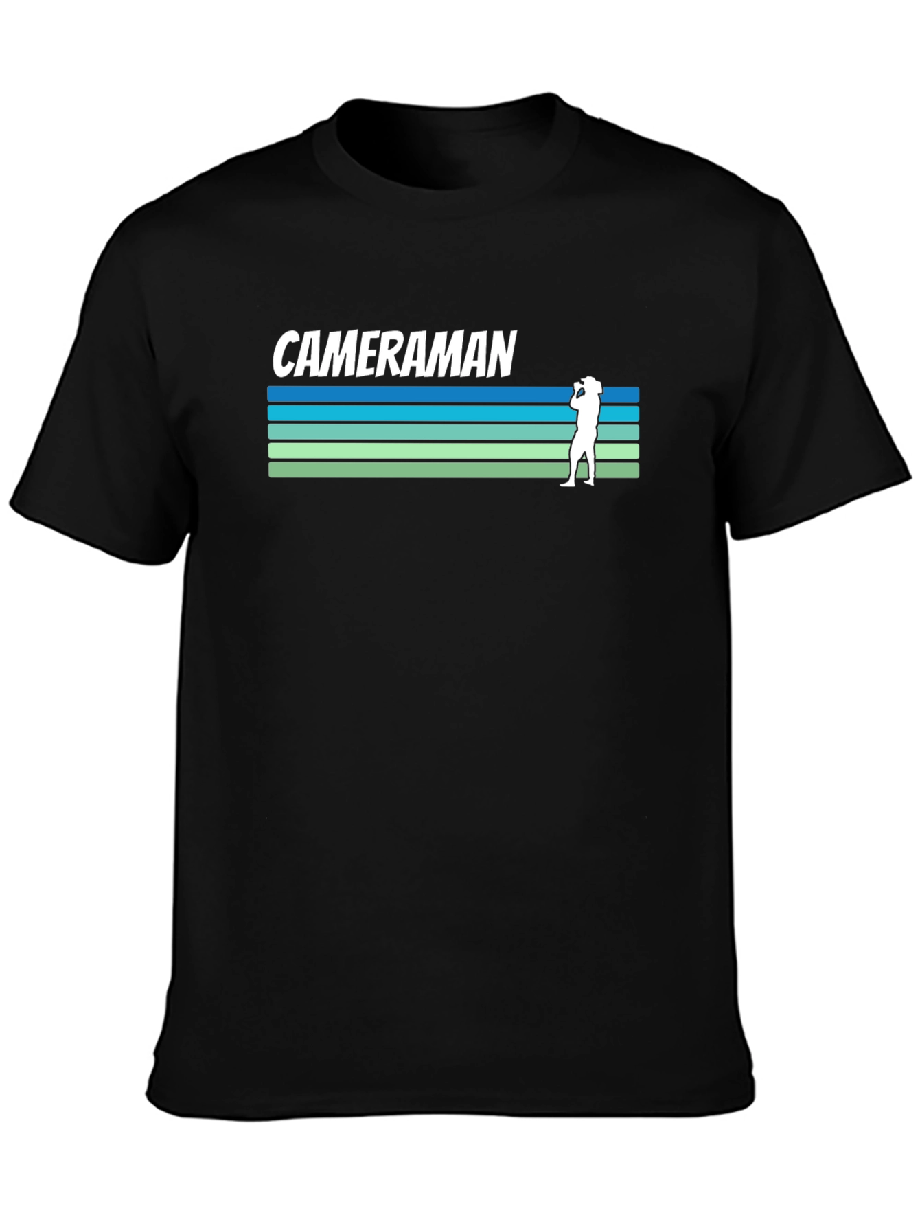 Cameraman Retro Striped T-Shirt