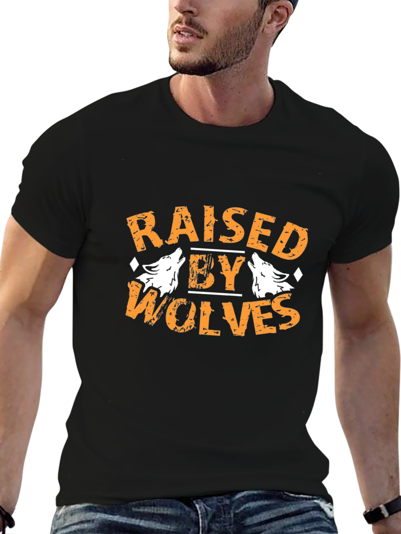 Raised By Wolves Graphic Tee - Black Cotton T-Shirt