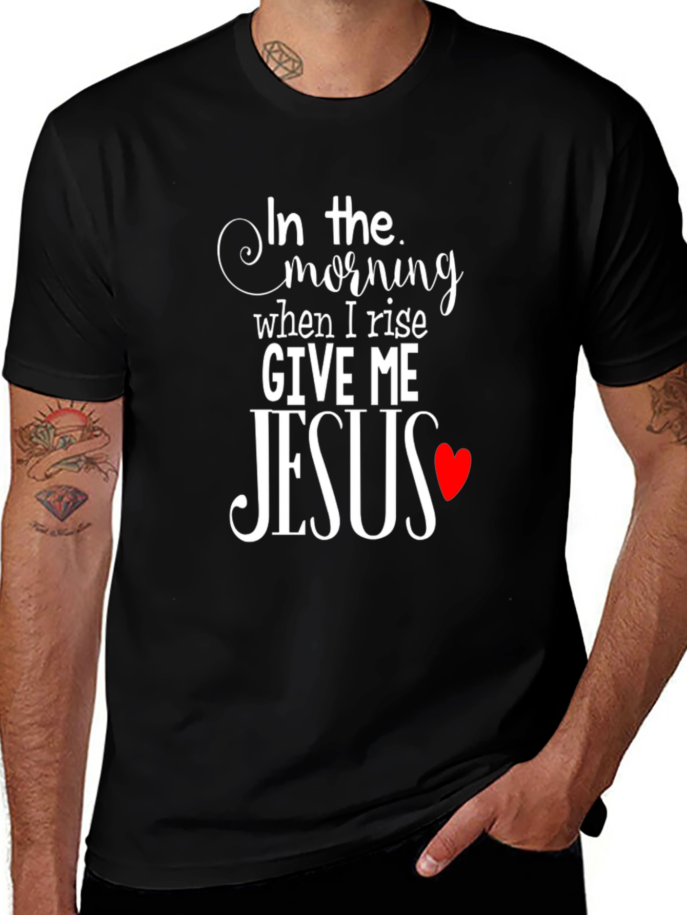 In The Morning Give Me Jesus Black T-Shirt