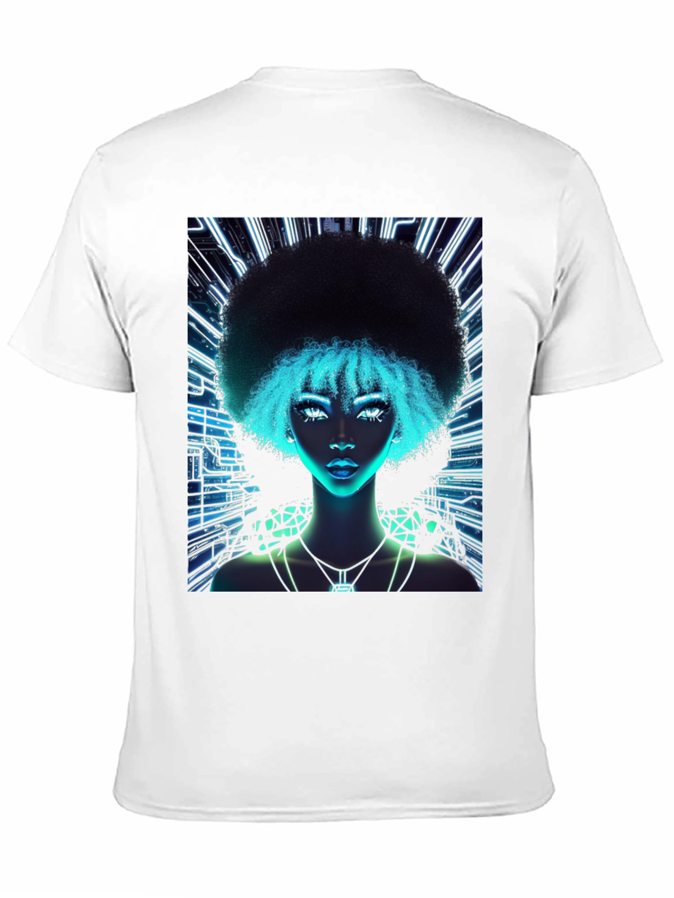 Cyberpunk Afro Girl Graphic Tee