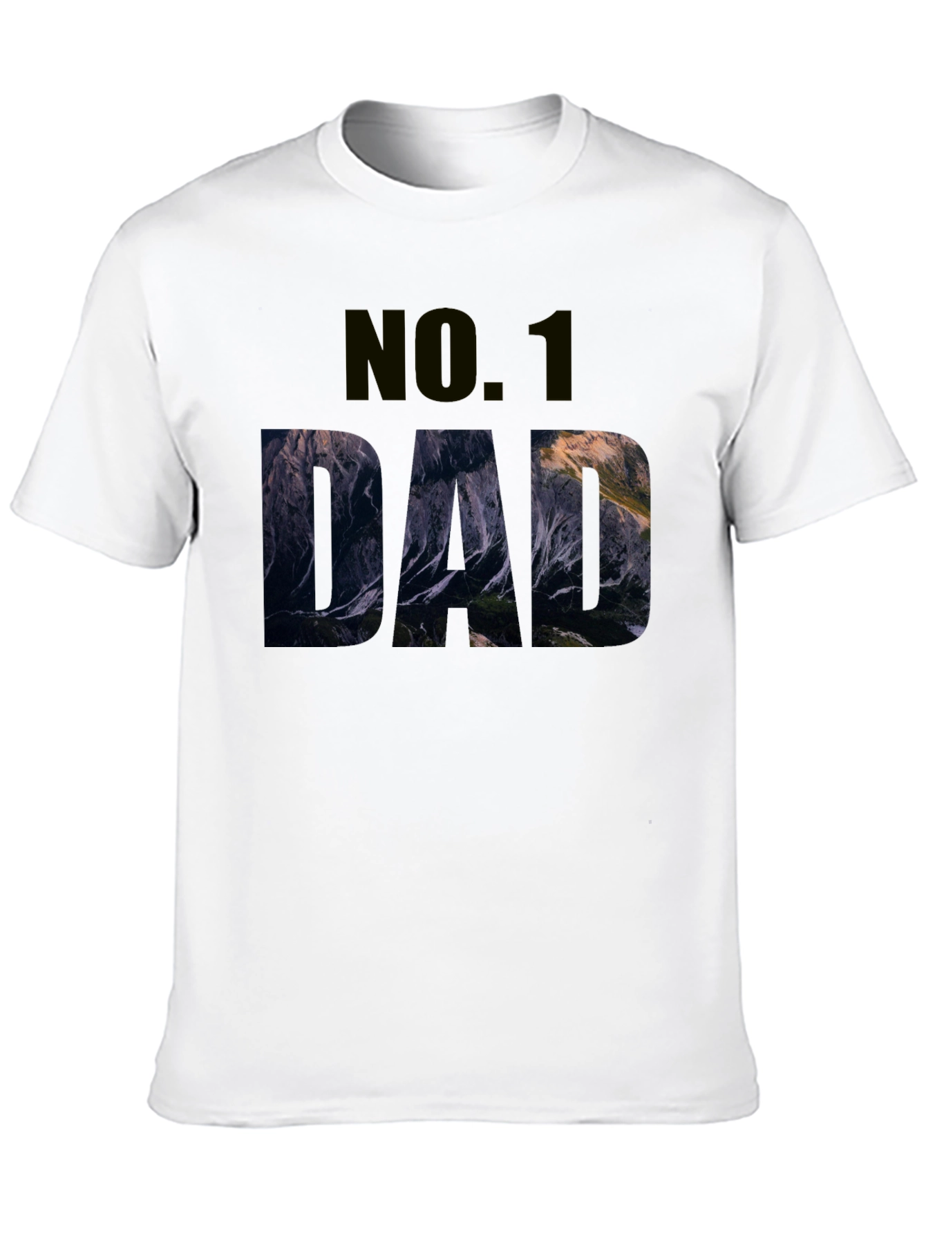 No. 1 Dad Mountain Graphic Black T-Shirt