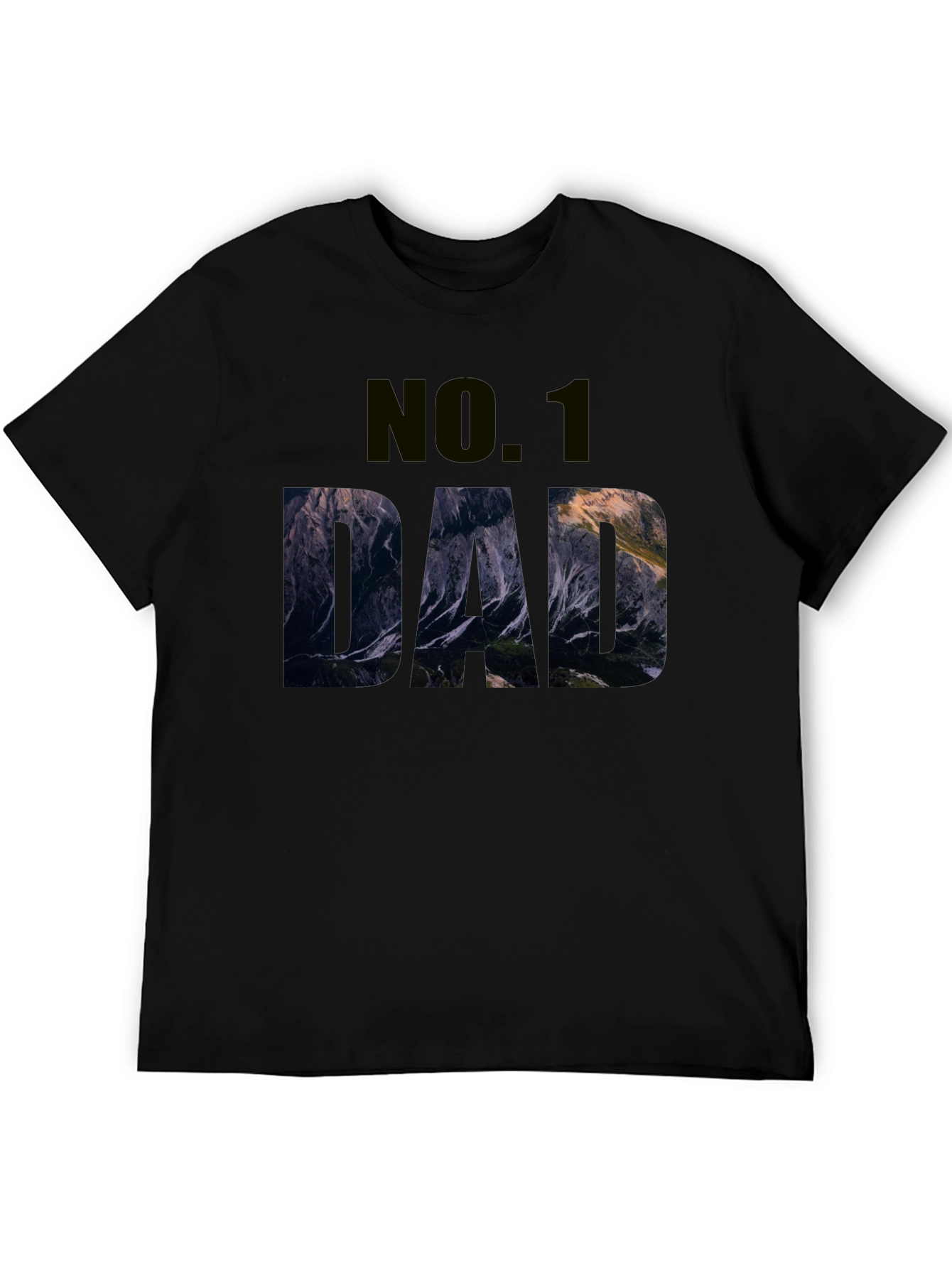 No. 1 Dad Mountain Graphic Black T-Shirt