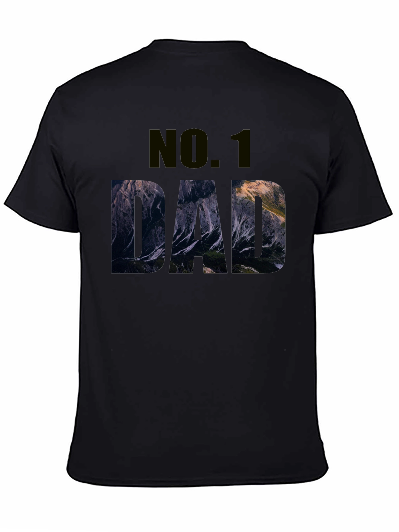 No. 1 Dad Mountain Graphic Black T-Shirt
