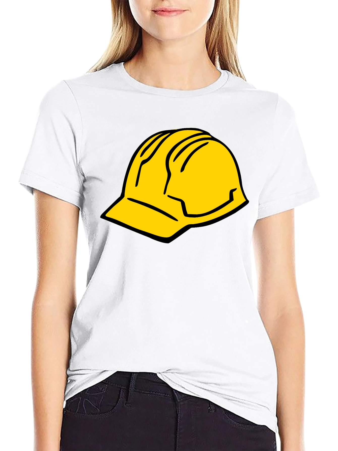Black Tee with Hard Hat Graphic