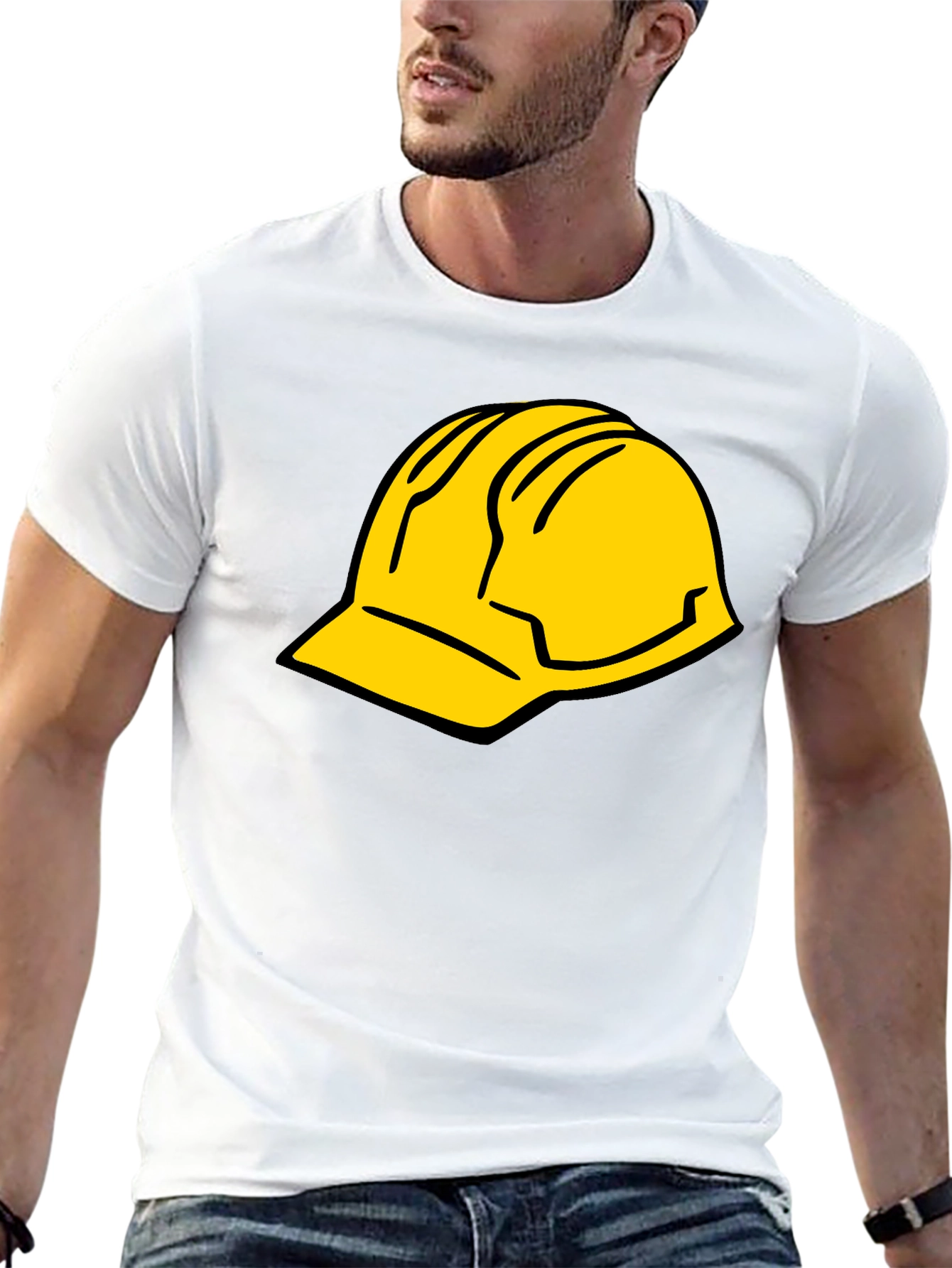 Black Tee with Hard Hat Graphic